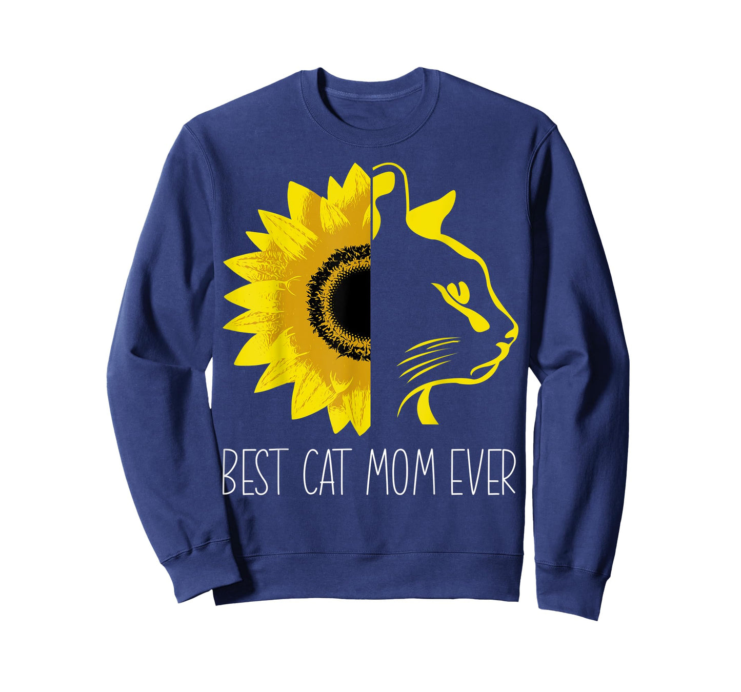 Best Cat Mom Ever Sunflower - Cat Mum Mother's Day T-Shirt