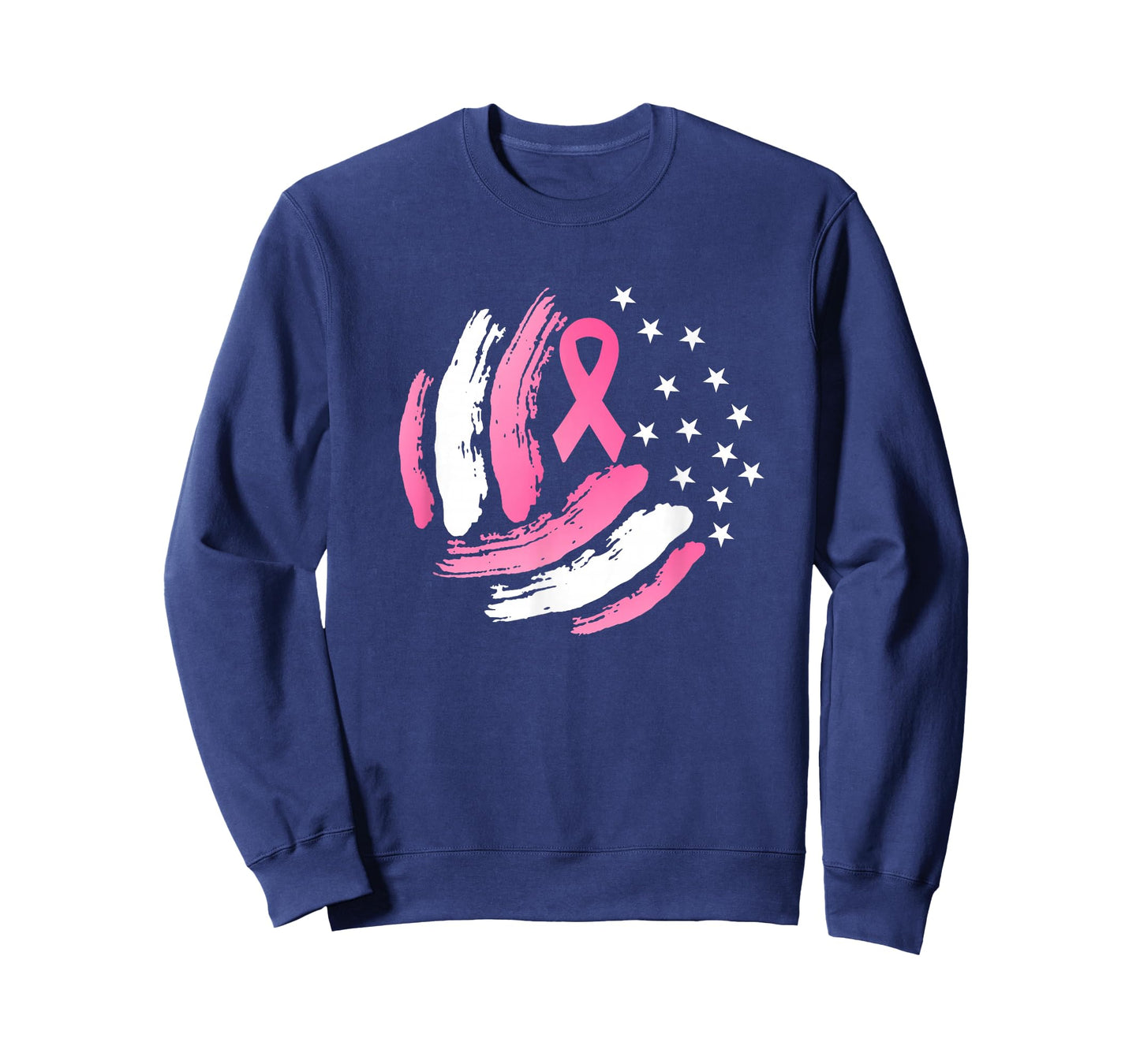 Volleyball Pink Ribbon Breast Cancer Awareness Gift USA Flag T-Shirt