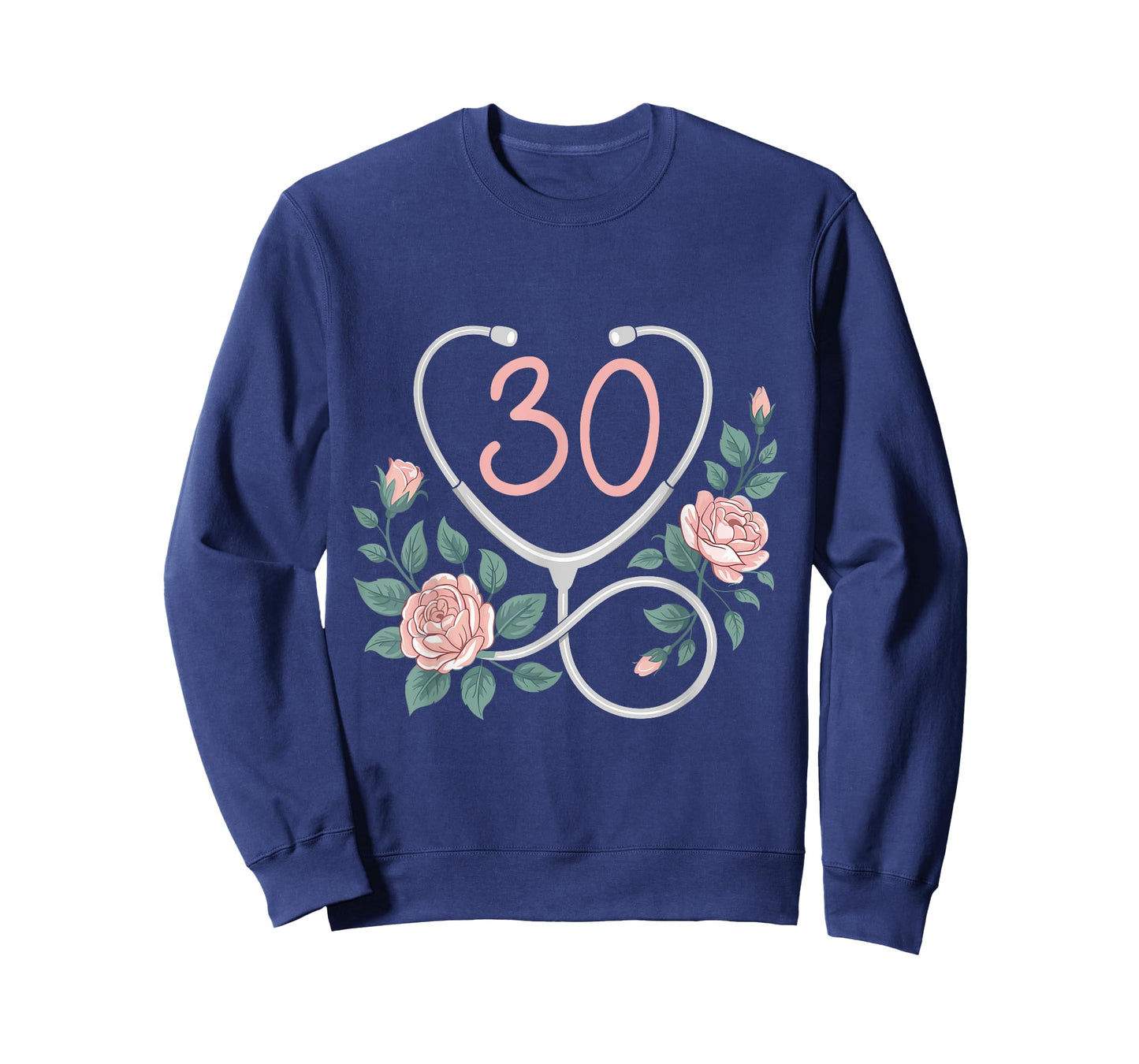 30th Birthday Nurse Stethoscope Cute Floral 30 Years Old T-Shirt