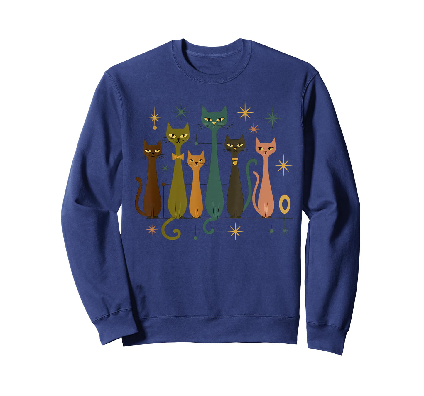 Mid-Century Modern Look Atomic Age 50s 60s Cat Shirt T-Shirt