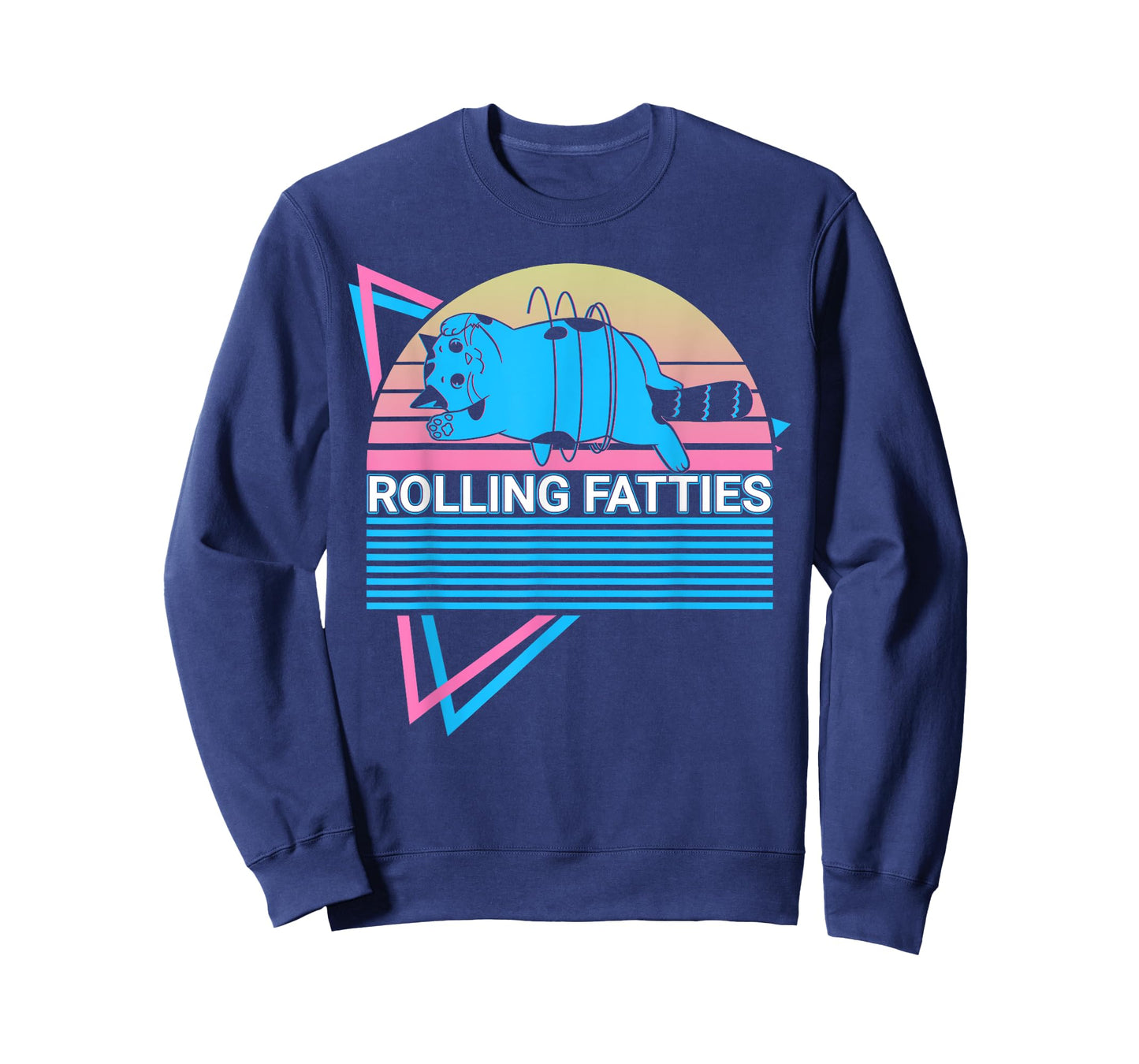 Rolling Fatties Funny Cat Retro T-Shirt
