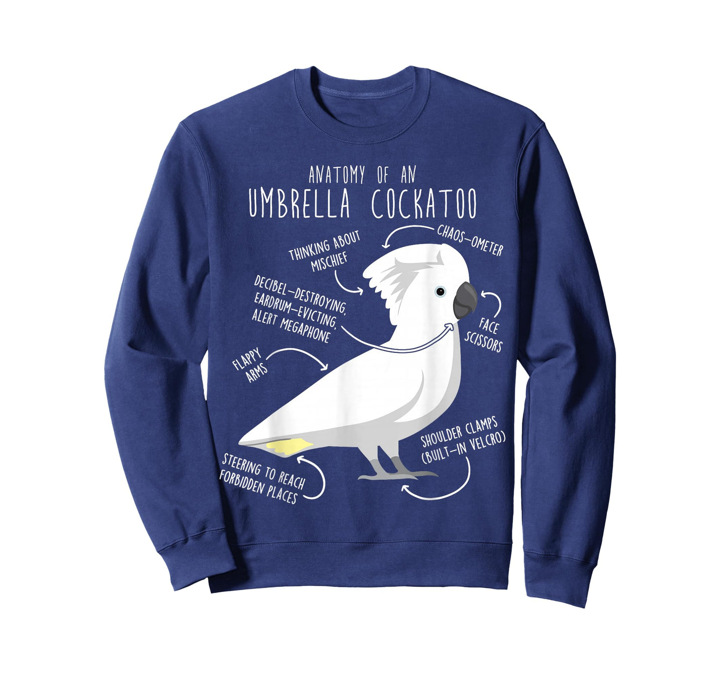 Umbrella Cockatoo Parrot Anatomy Funny Cute Pet Bird Mom Dad T-Shirt