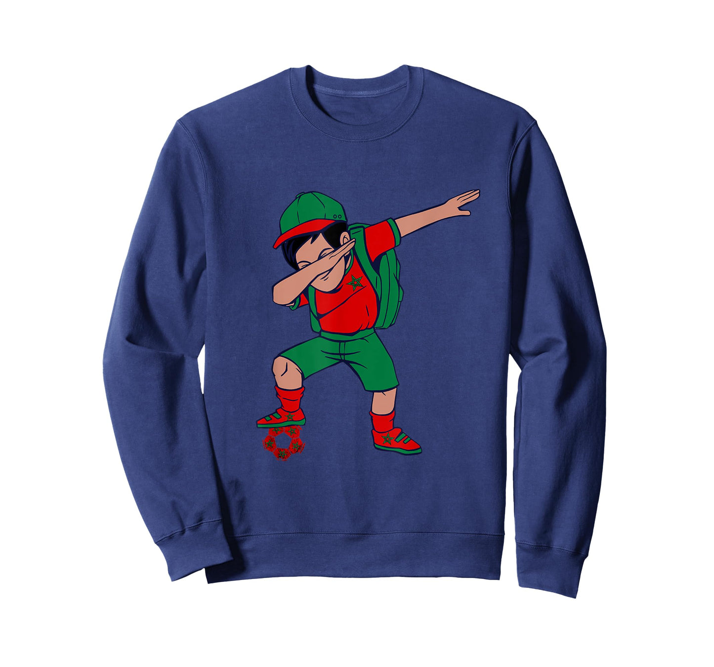Moroccan Pride Boy Moroccan Soccer Player Ball Morocco Flag T-Shirt