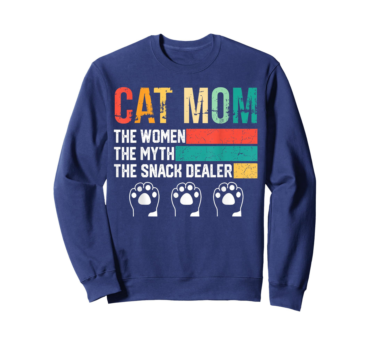 Vintage Cat Mom The Women The Myth Snack Dealer Mother's Day T-Shirt