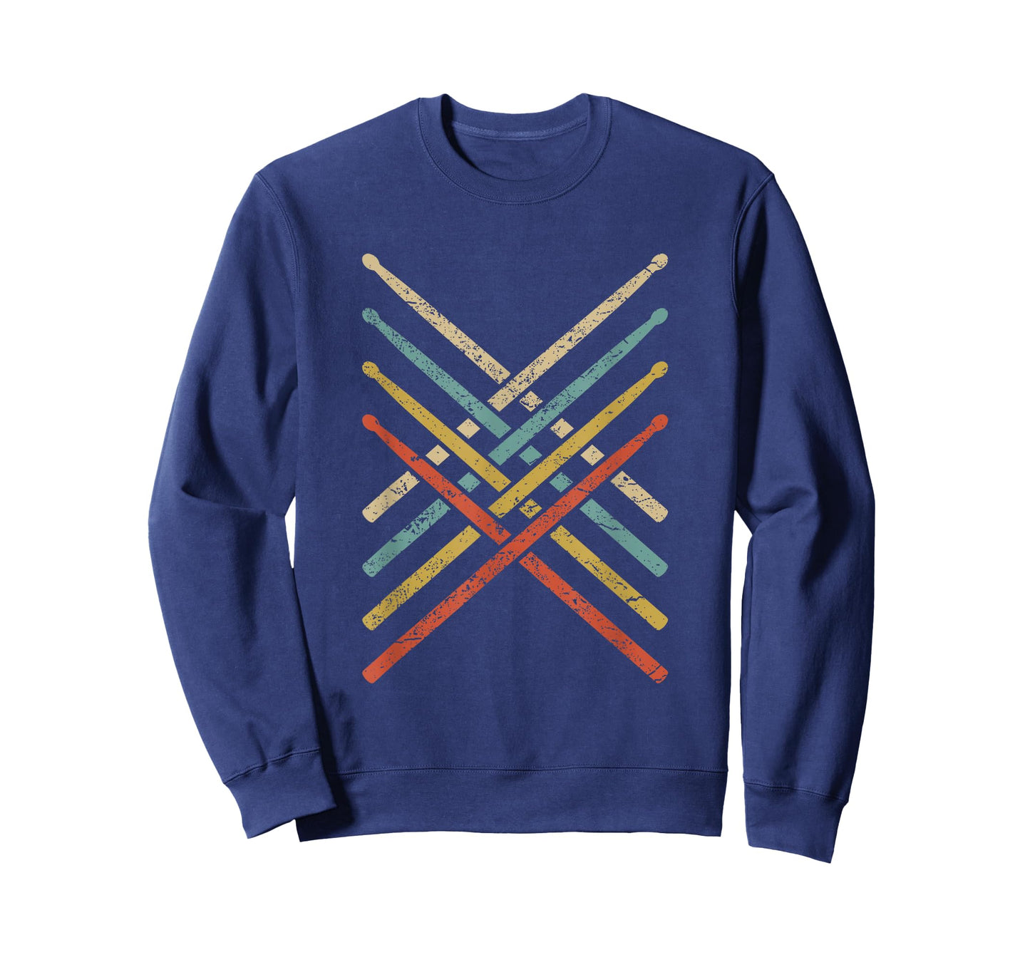 Retro Vintage Drummer 70s 80s Distressed Drum Sticks T-Shirt