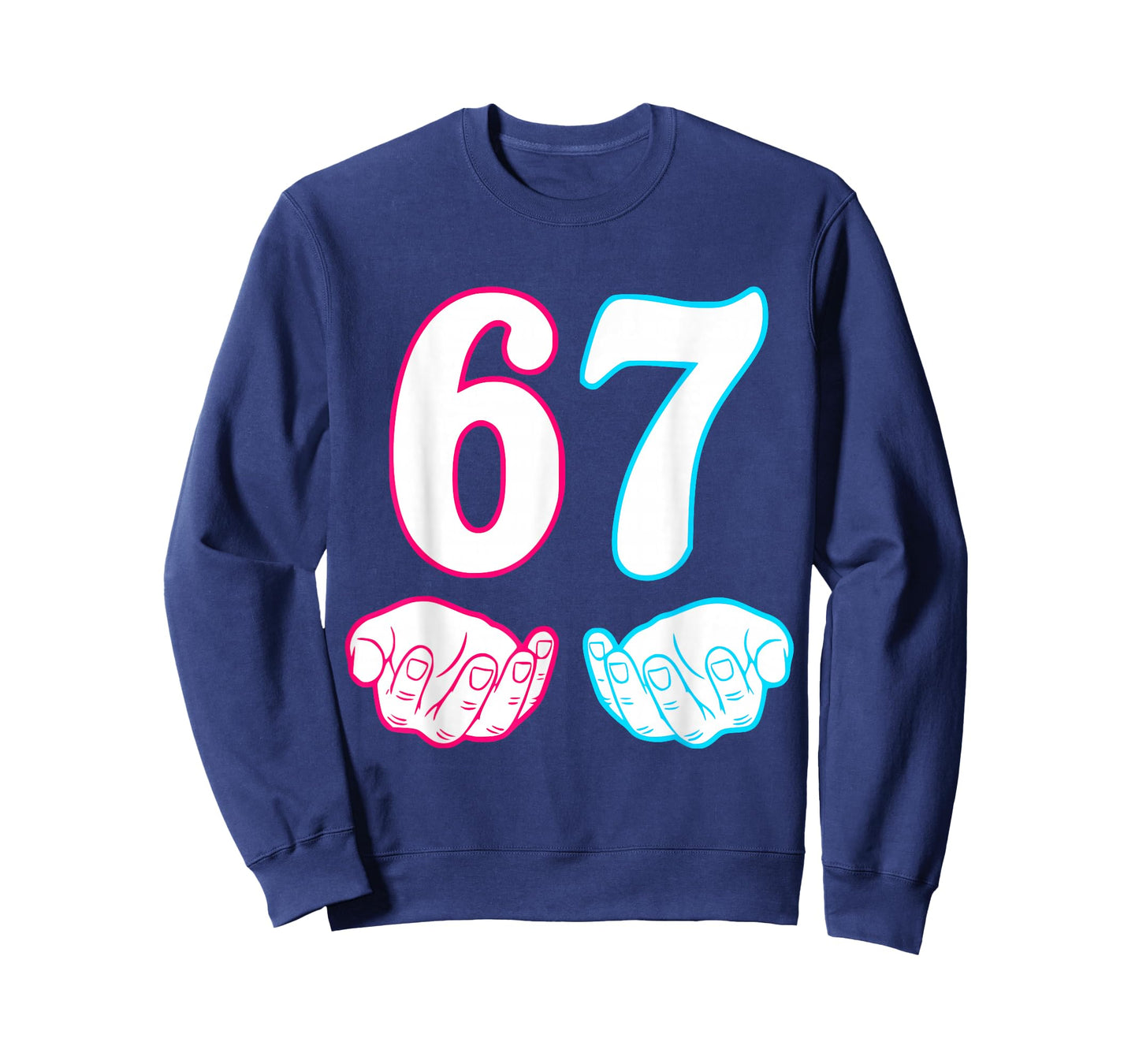 Six Seven 67 6 7 Kids 67 n Boys 6-7 Meme Hands Funny T-Shirt