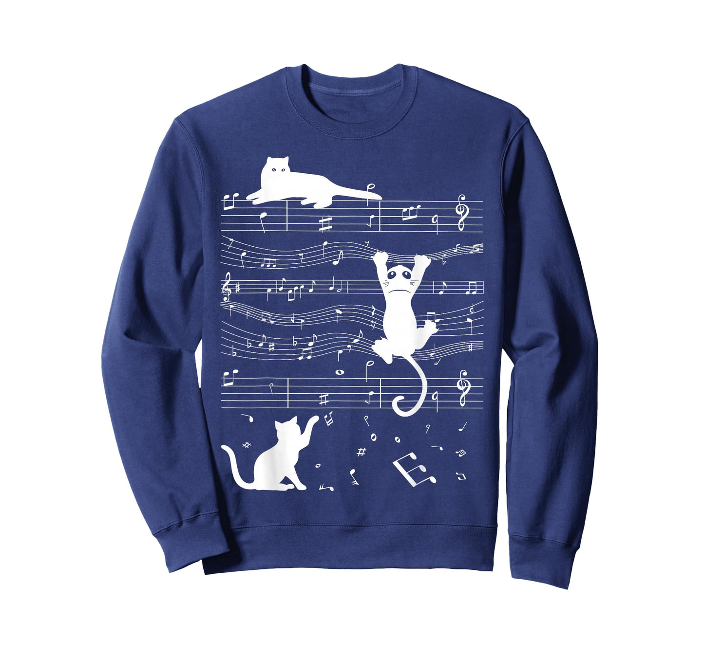 Cute Cat Kitty Playing Music Clef Piano Musician Art Funny T-Shirt