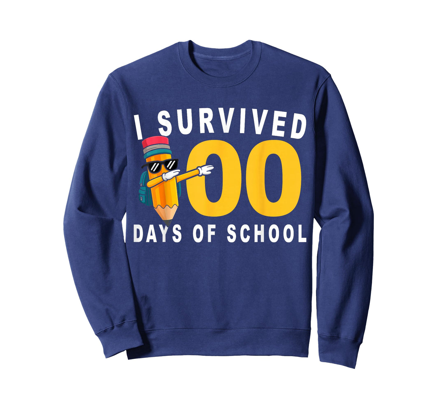 I Survived 100 Days of School Dabbing Pencil Funny Kids Boys T-Shirt