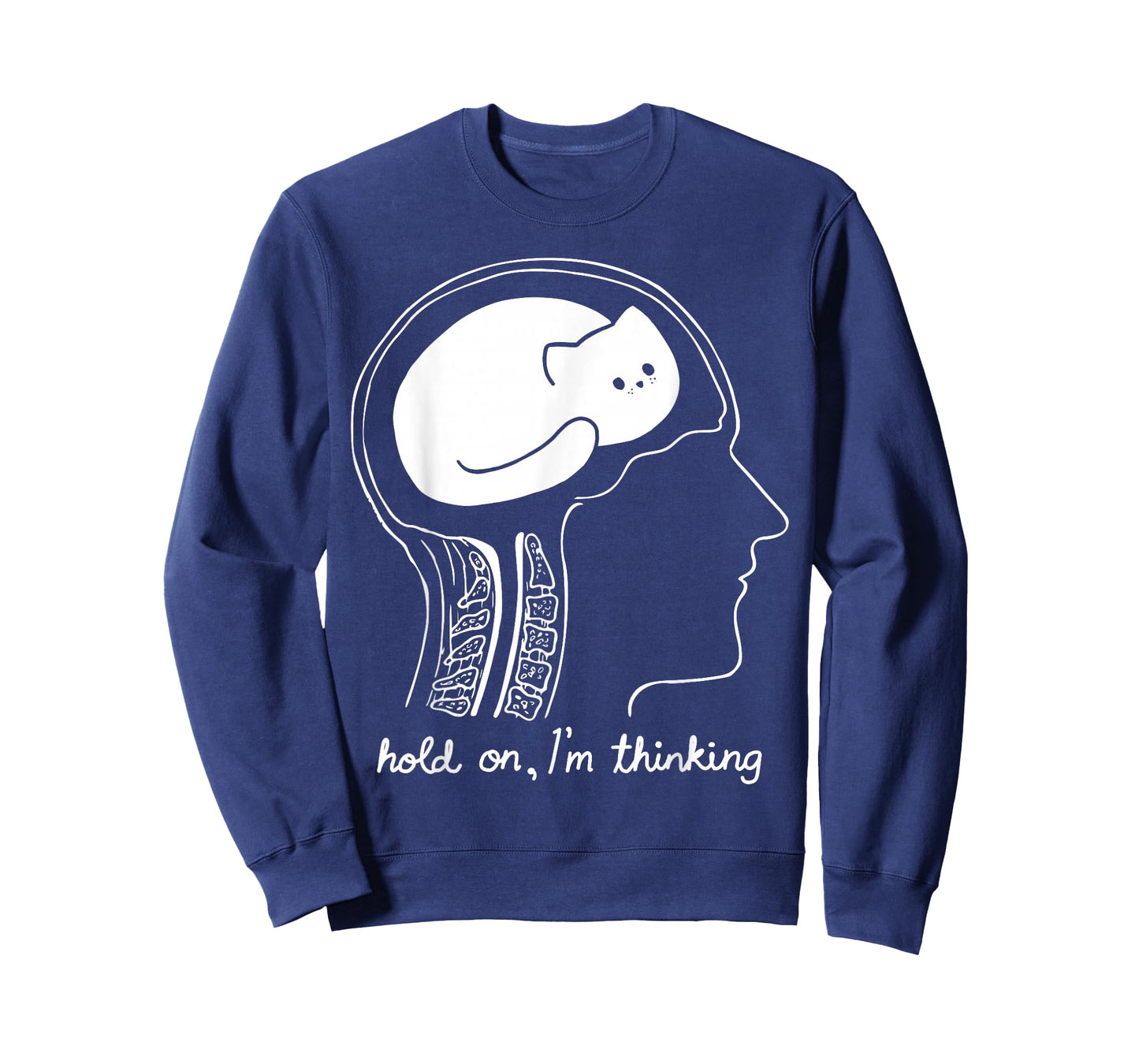 Funny Cat Brain Hold On I'm Thinking Graphic T-Shirt