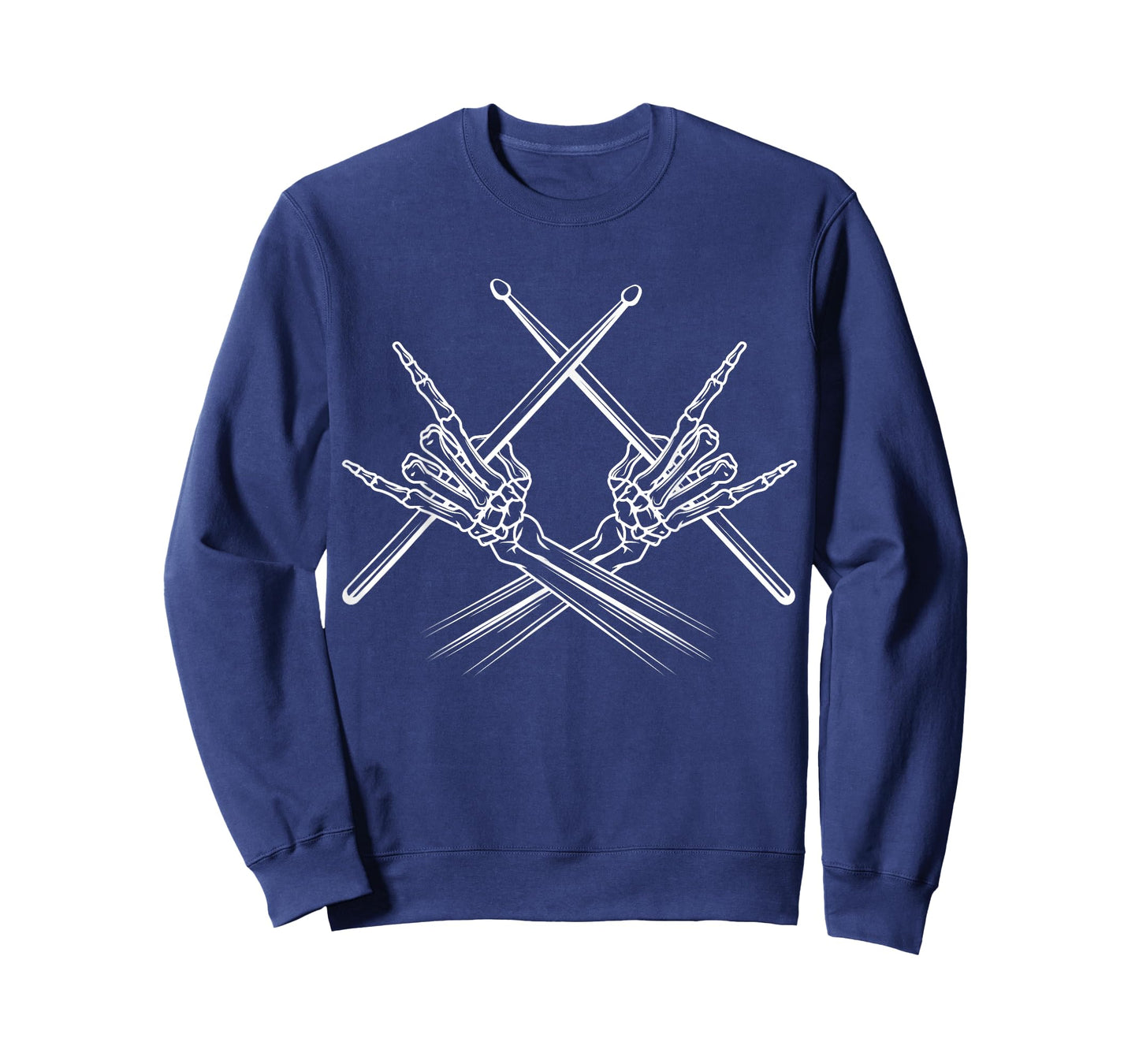 Drummer Drum Sticks Rock & Roll Skeleton Hand Horns T-Shirt