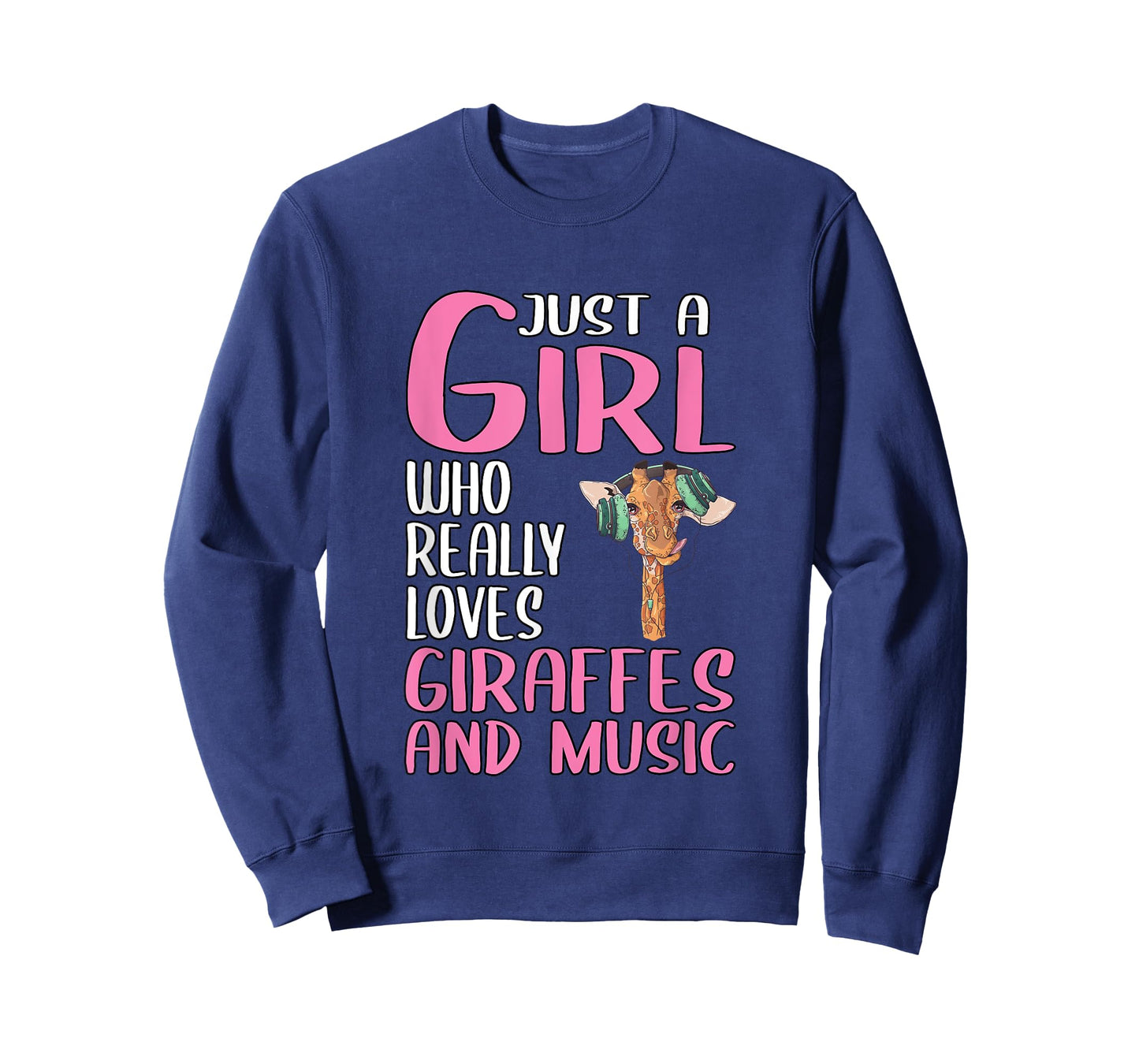 Womens Gift Just A Girl Who Really Loves Giraffes And Music T-Shirt