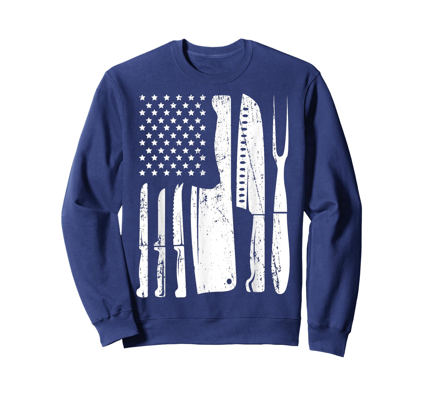 Chef Knife American Flag Head Cook USA Patriotic Cooking Women Men T-Shirt