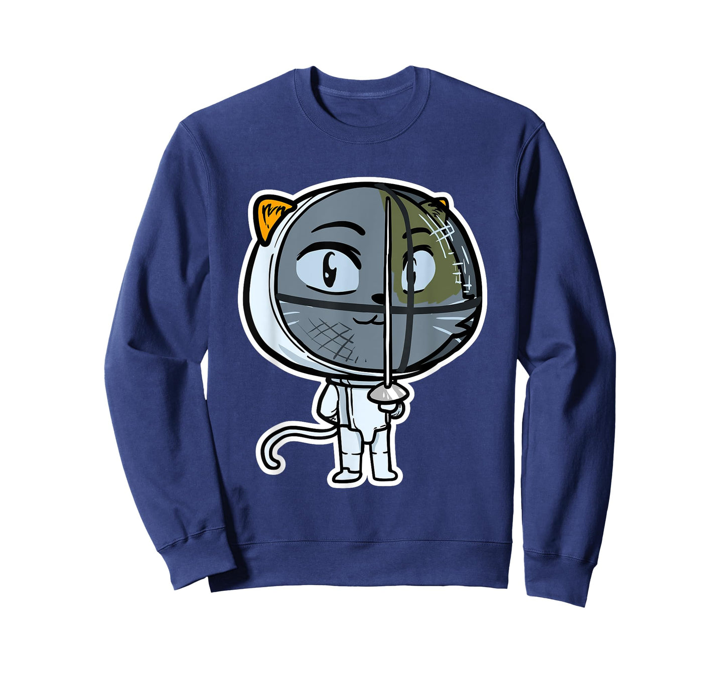 Cute Kawaii Cat Fencing Fencer Cat Lovers T-Shirt for Men Women Girls Kids