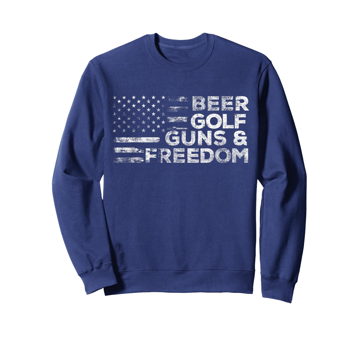 Beer Golf Guns & Freedom - USA American Flag Golfer Golfing T-Shirt for Women Men