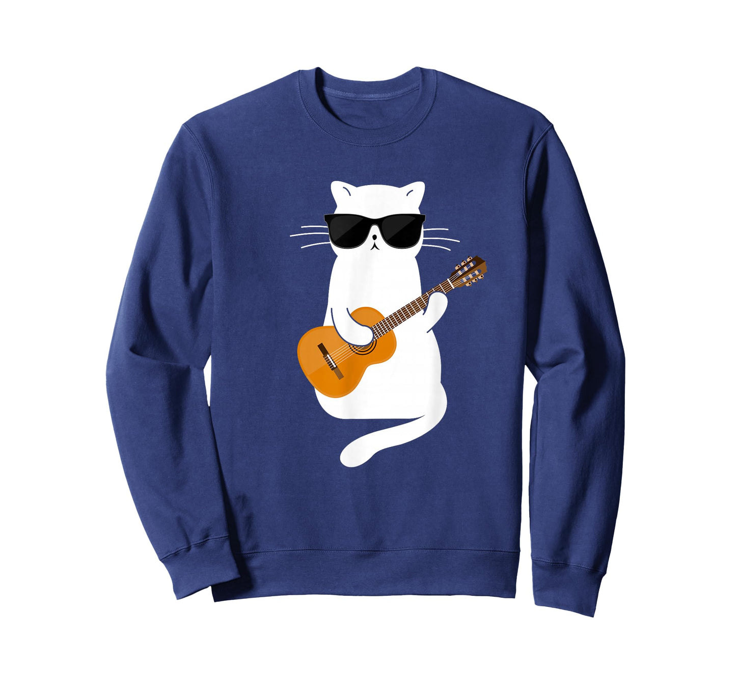 Cat Wearing Sunglasses Playing Guitar Guitarist T-Shirt Small