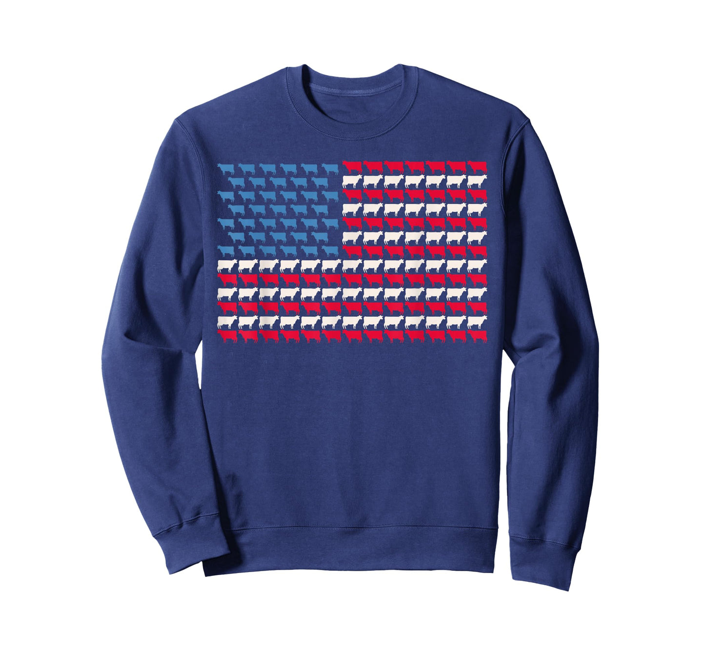 Cow American Flag Heifer US 4th Of July Farm Cattle USA Gift T-Shirt