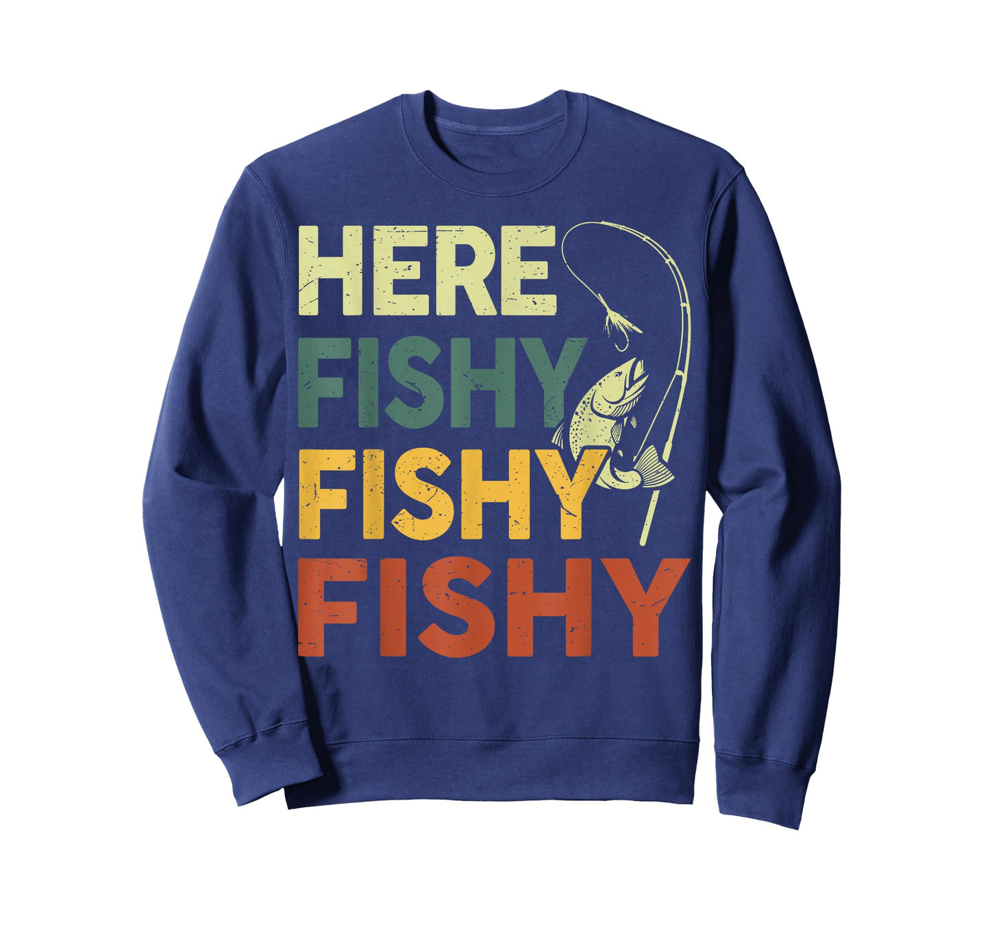 Here-Fishy Fishing-Shirt Bass Fish Dad Gift Funny Fisherman T-Shirt