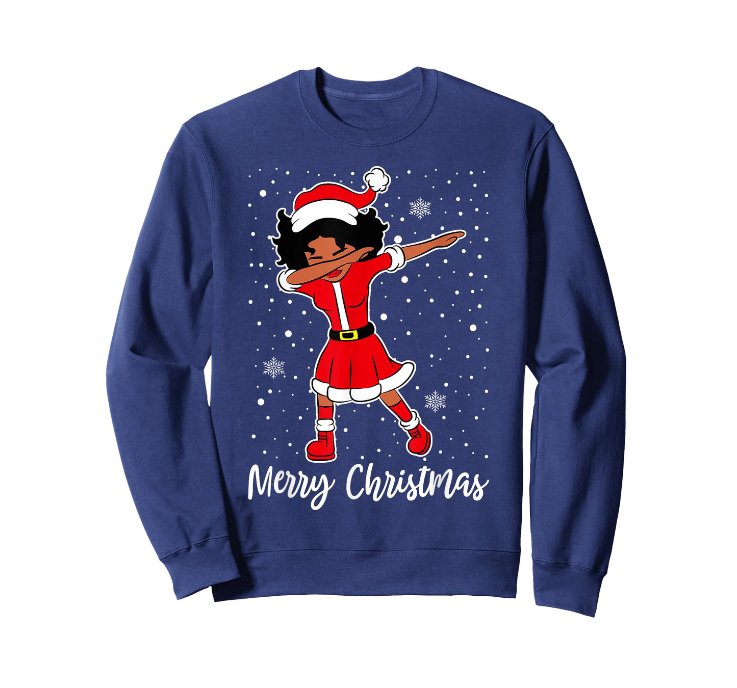 Dabbing Santa Black African American Girl Christmas Pajama T-Shirt