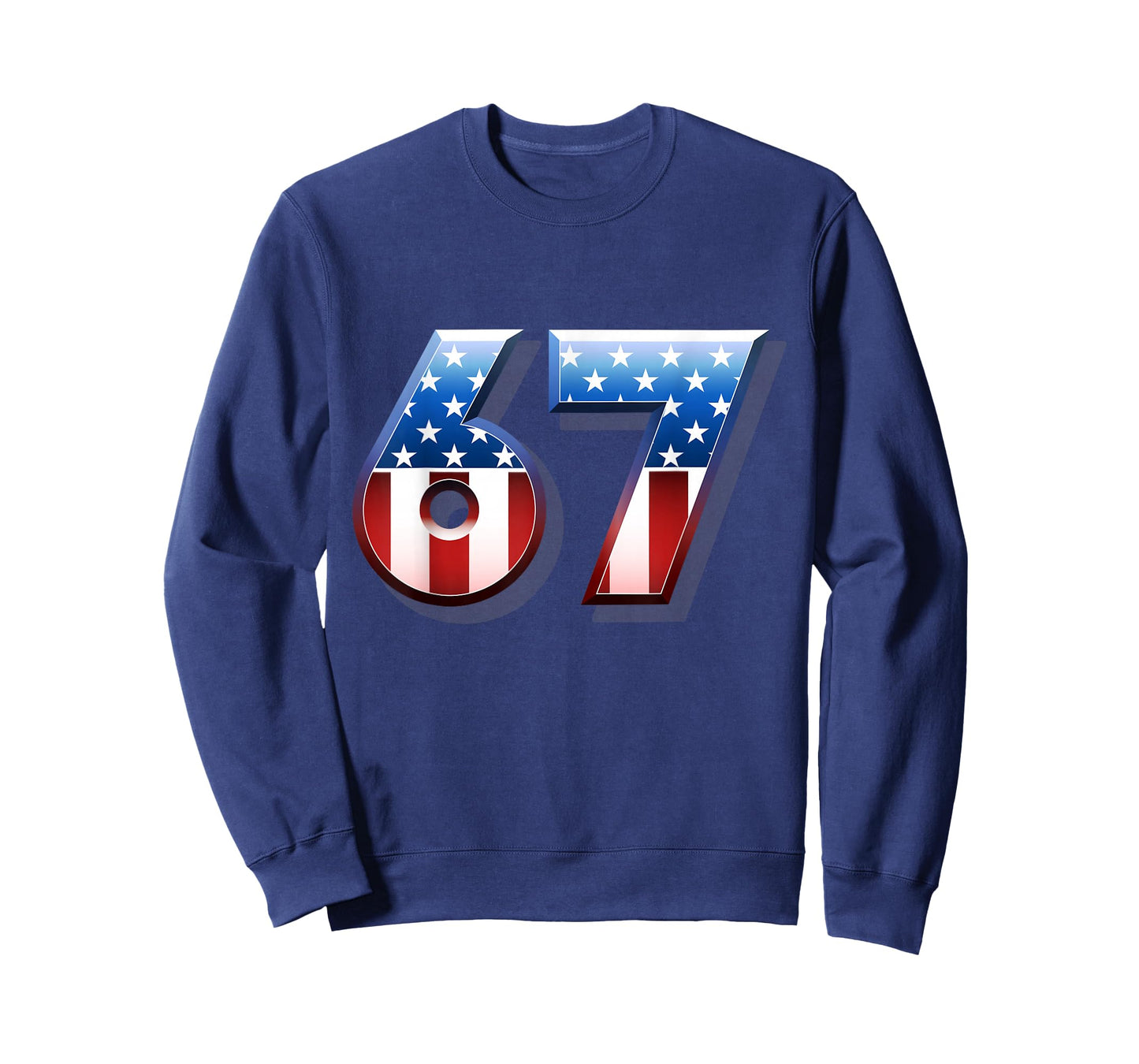 USA Flag 67 Meme Six Seven Slang 67th Birthday Adult Kids T-Shirt