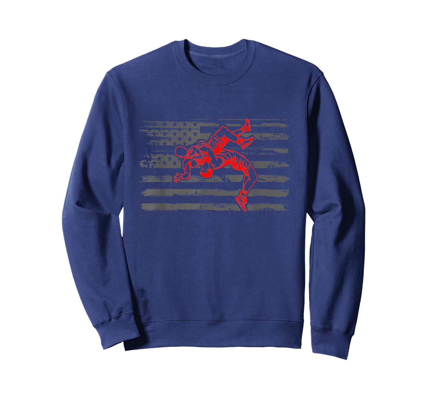 Patriotic American Flag High School College Wrestling T-Shirt for Women Kids Men