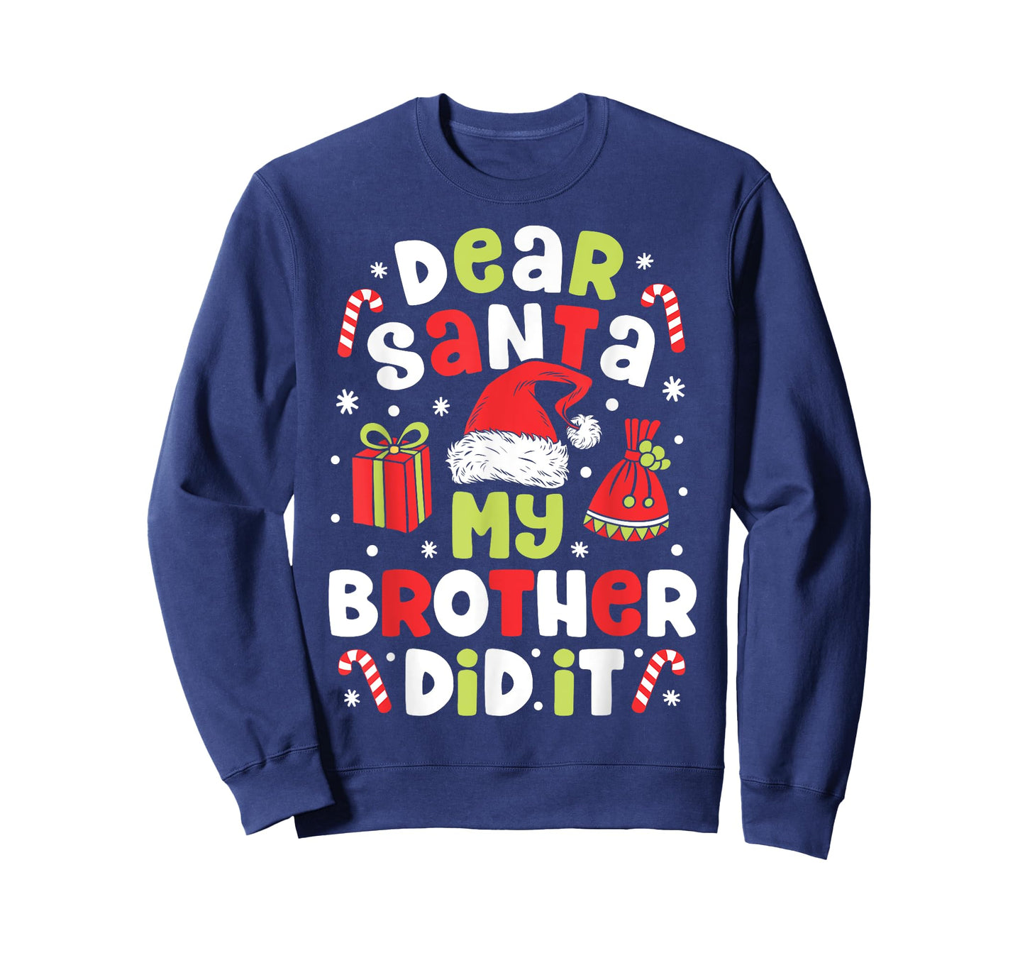 Dear Santa My Brother Did It Funny Christmas Girls Kids Boys T-Shirt