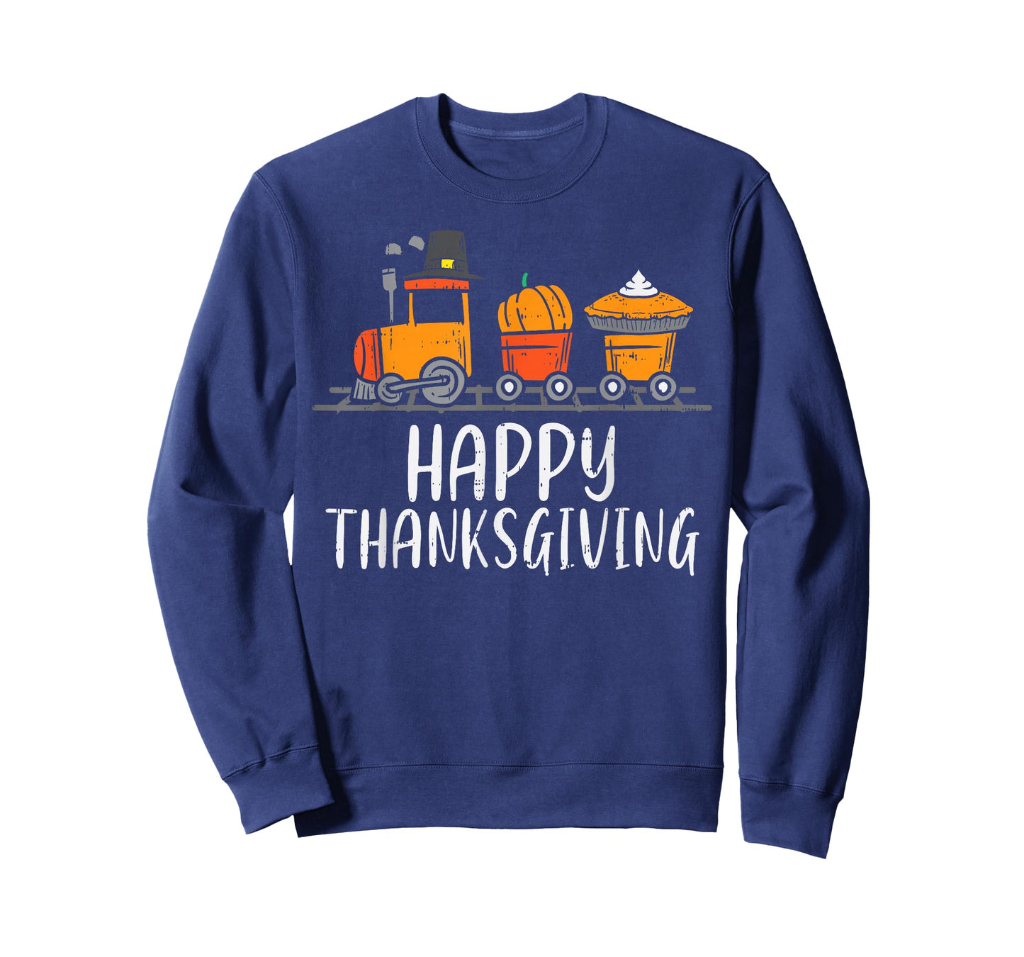 Happy Thanksgiving Pumpkin Train Pilgrim Boys Children Toddler T-Shirt