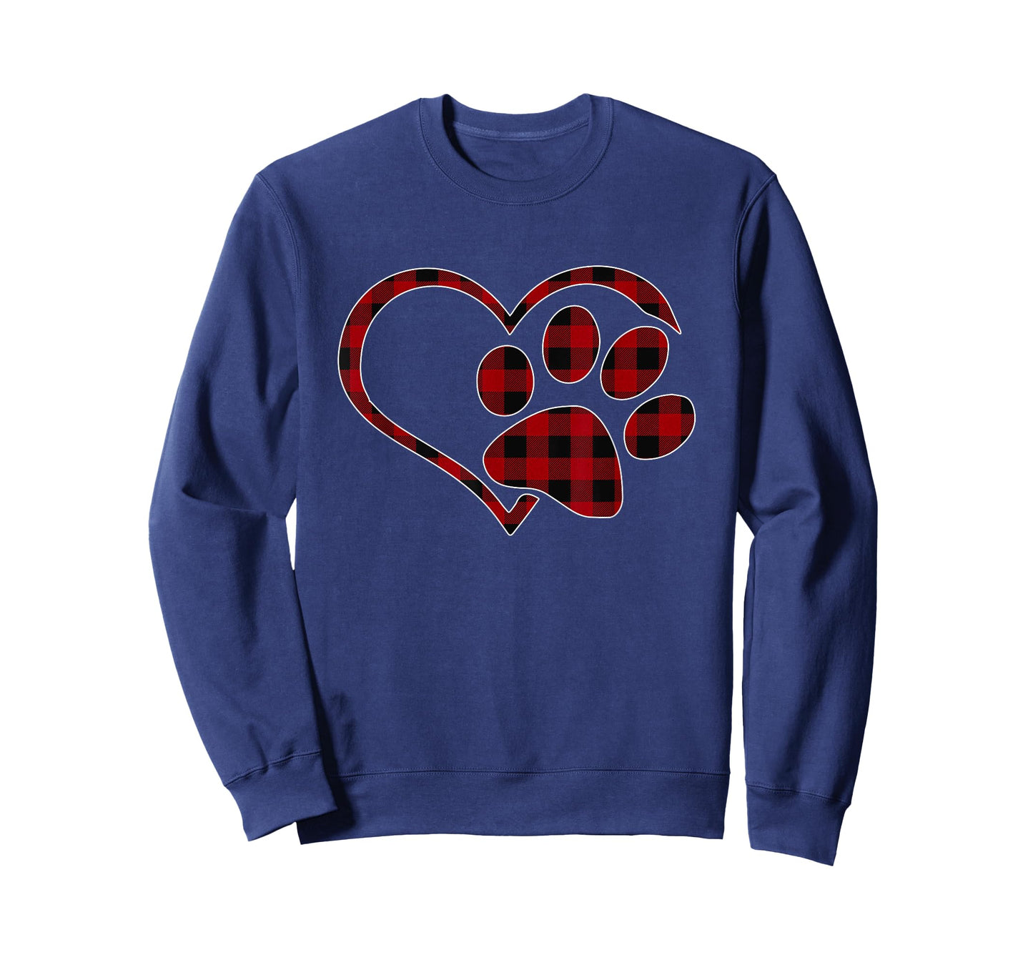 Red Black Plaid Heart Paw Matching Family Pajama Funny Gift T-Shirt