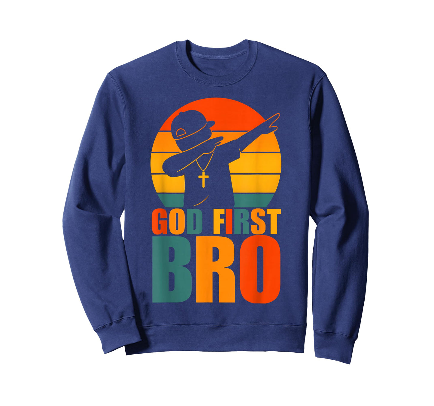 God First Bro Dabbing Boy Christian Retro Kids Boys Saying T-Shirt
