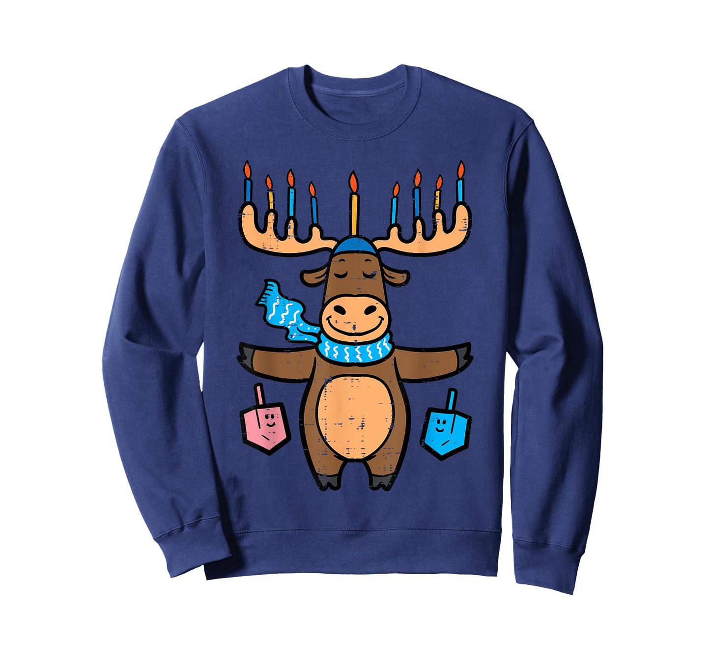 Hanukkah Moose Menorah Antler Chanukah Boys Kids Women Men T-Shirt