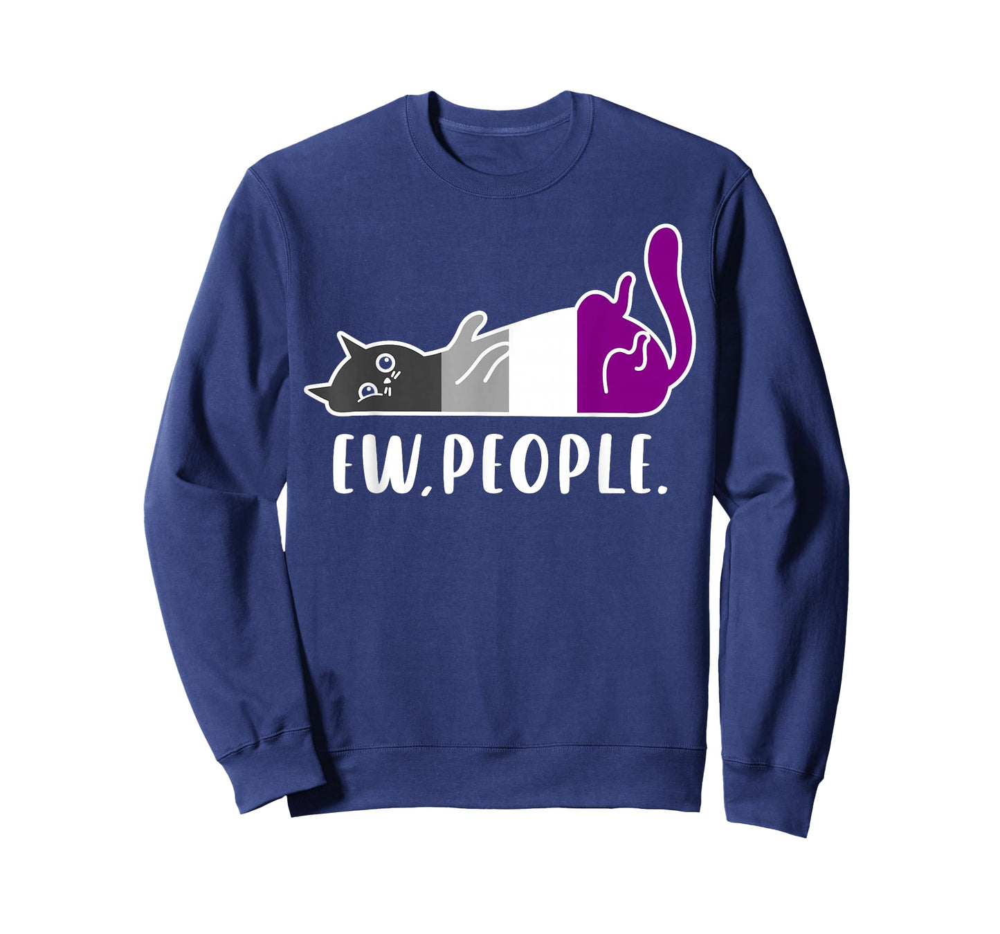 Ace Pride Lazy Cat Ew People Funny Asexual Identity Vibes T-Shirt