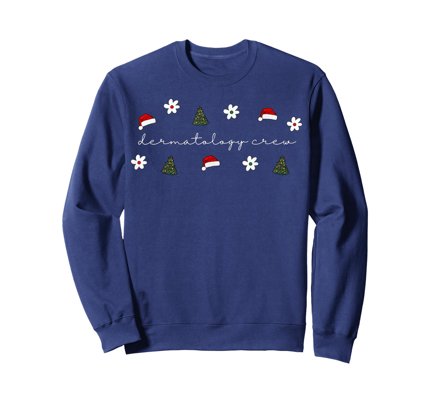Christmas Santa Hat Dermatology Crew Nurse Daisy Flower T-Shirt