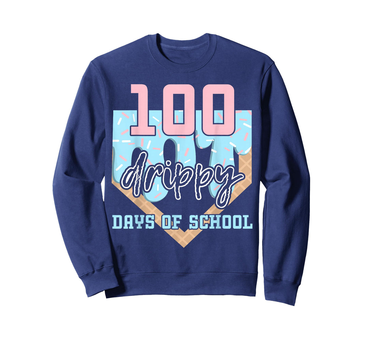 100 Drippy Days of School Baseball Ice Cream 100th Day Boys T-Shirt