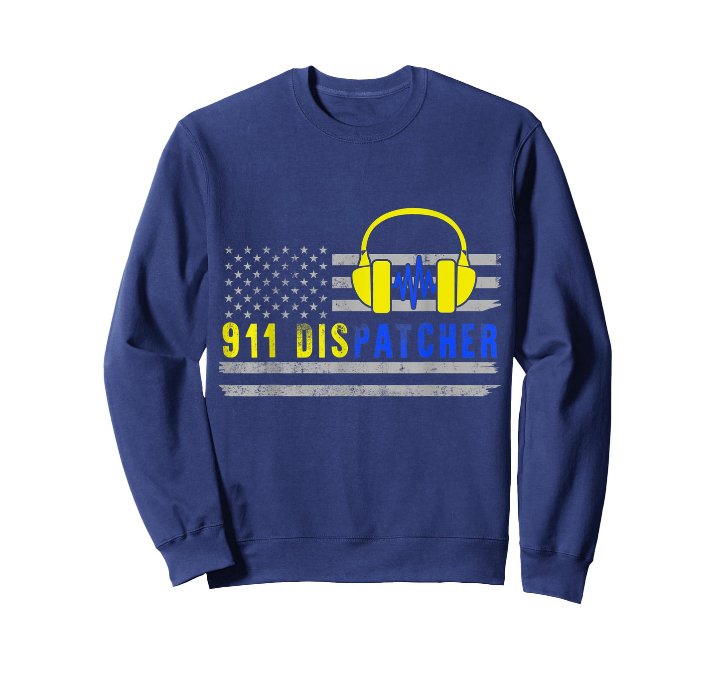 911 Dispatcher USA Yellow Thin Gold Line Flag Christmas Gift T-Shirt