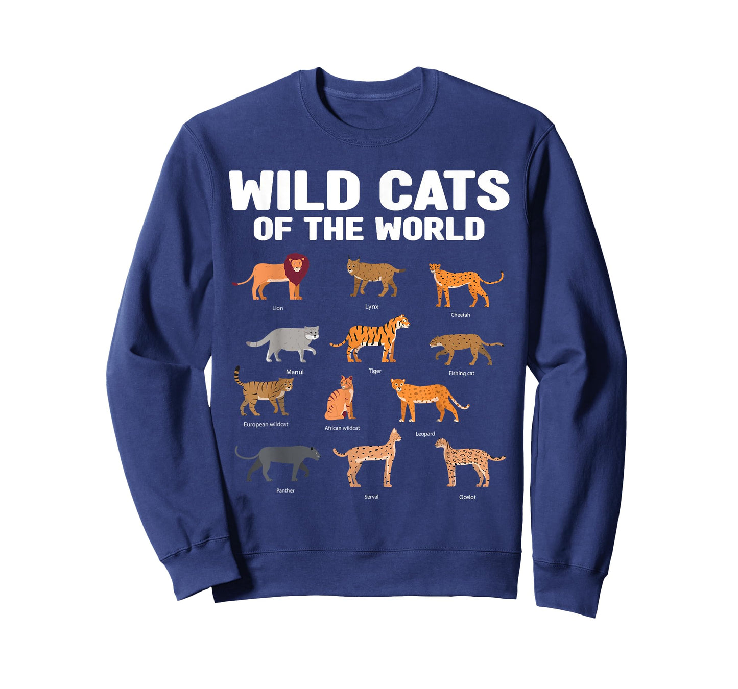 wild cats of the world lion tiger T-Shirt