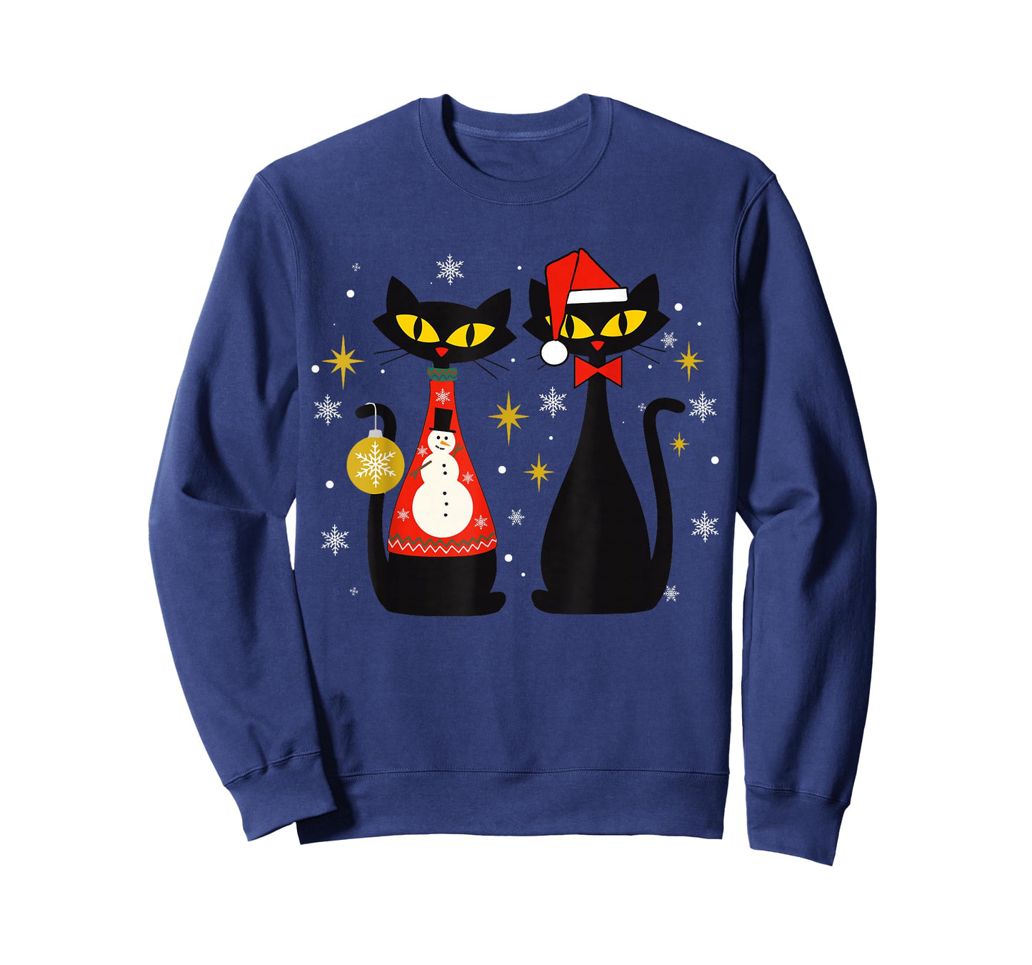Mid Century Modern Look Cats Christmas Retro 50s 60s Xmas T-Shirt
