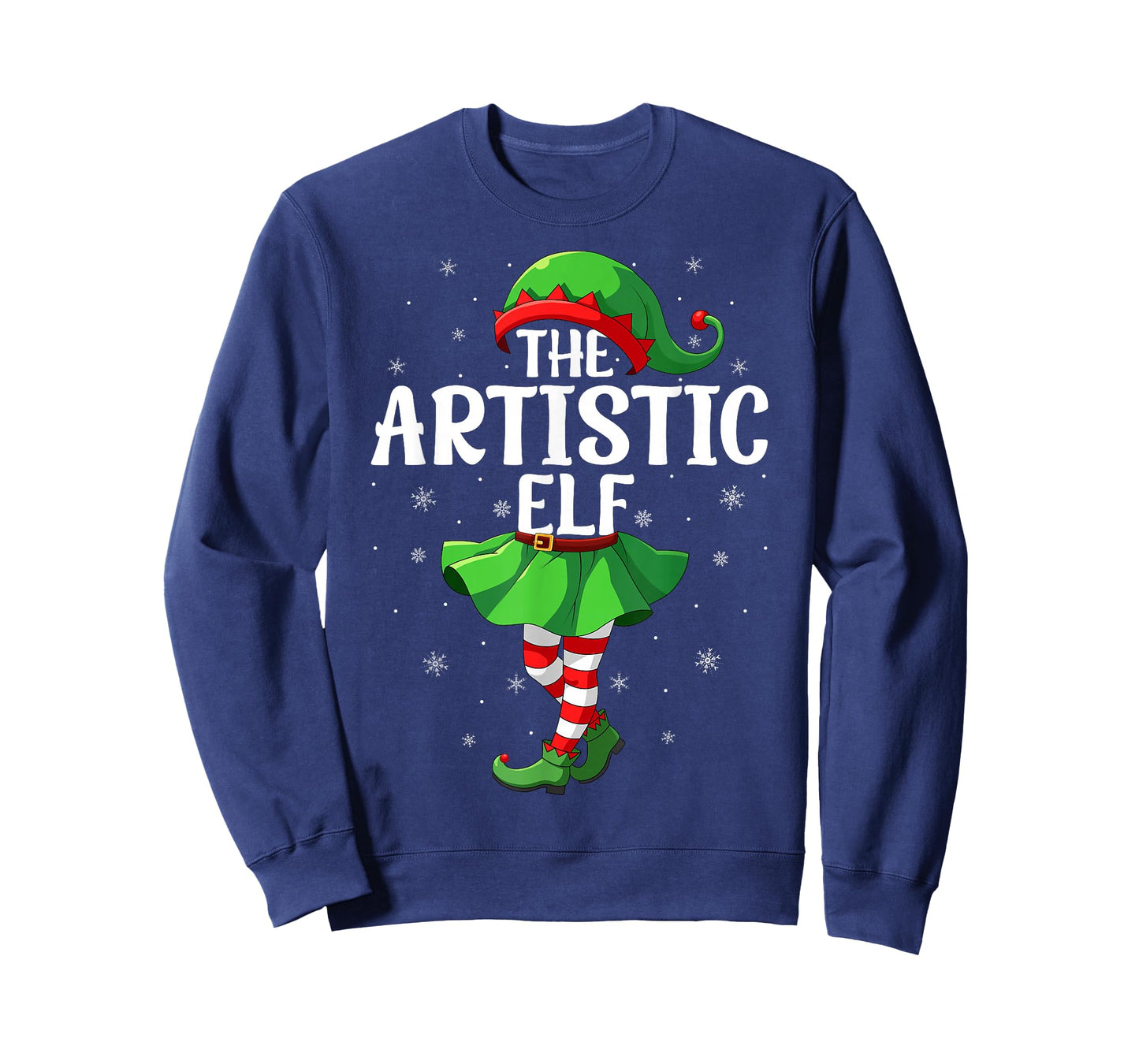 Artistic Elf Christmas Girls Women Elf Squad Xmas Family T-Shirt