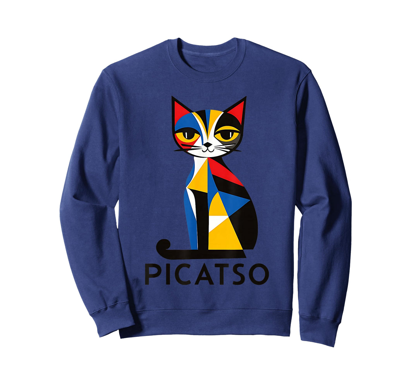 Picatso Cubism Kitty Cat Art -- Retro Vintage Feline Design T-Shirt