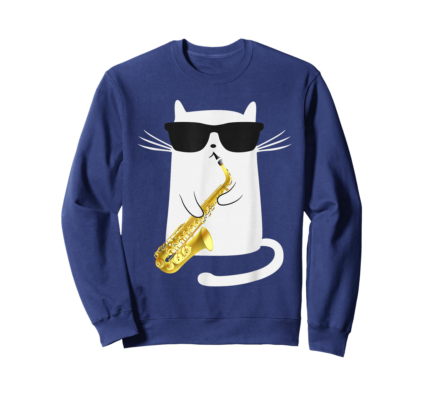 Funny Cat Wearing Sunglasses Playing Saxophone Gift T-Shirt