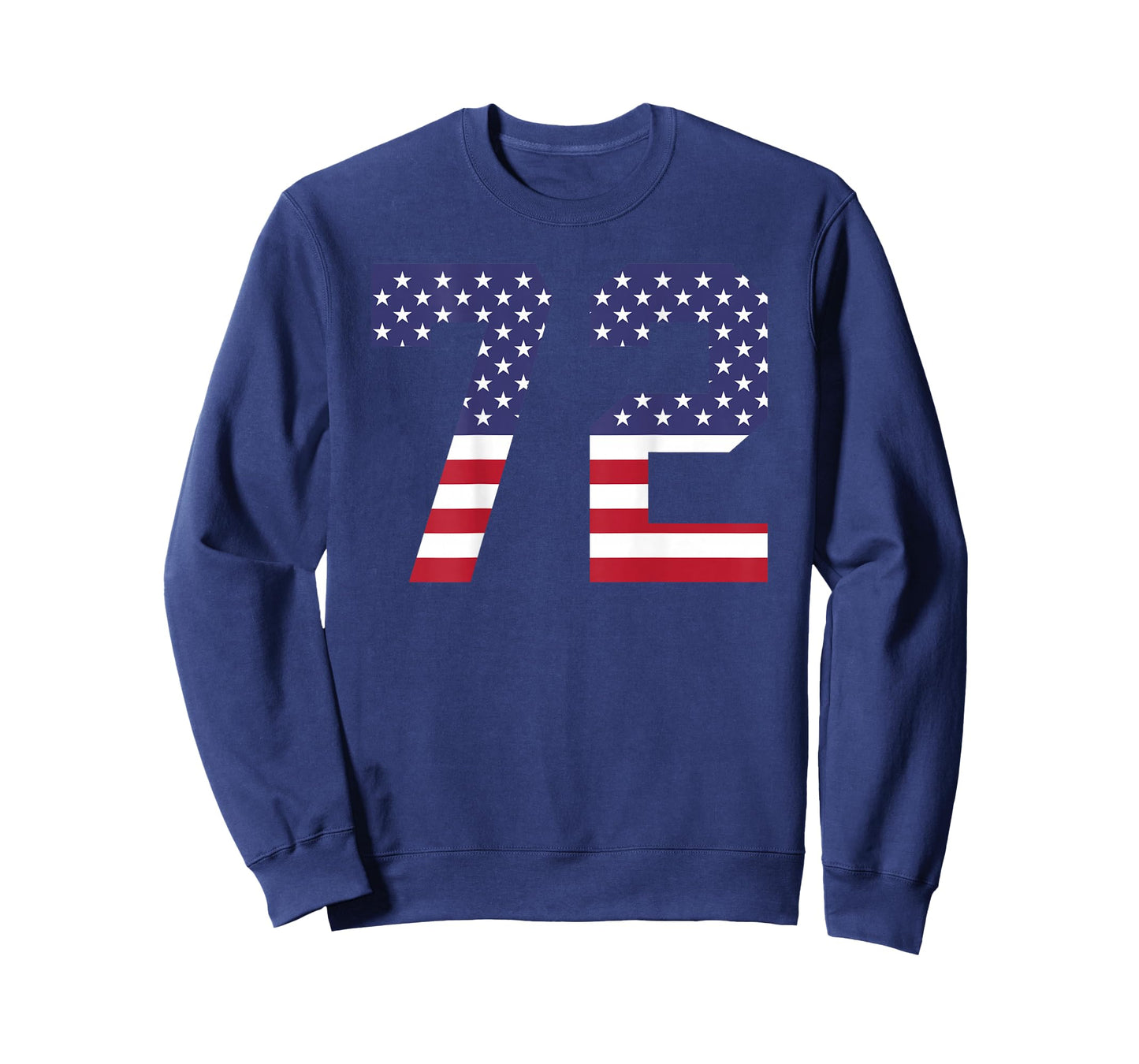 Number 72 BACKSIDE American Flag - Patriotic Jersey Numbered T-Shirt