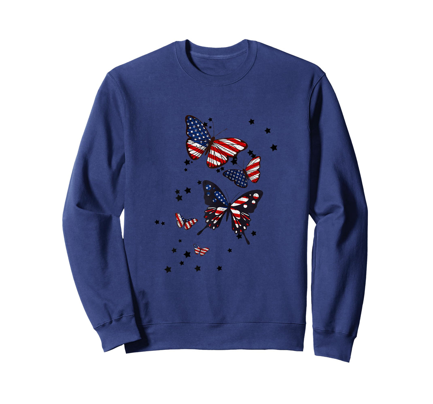 Patriotic Shirt Red White Blue Butterflies for Women Kids T-Shirt