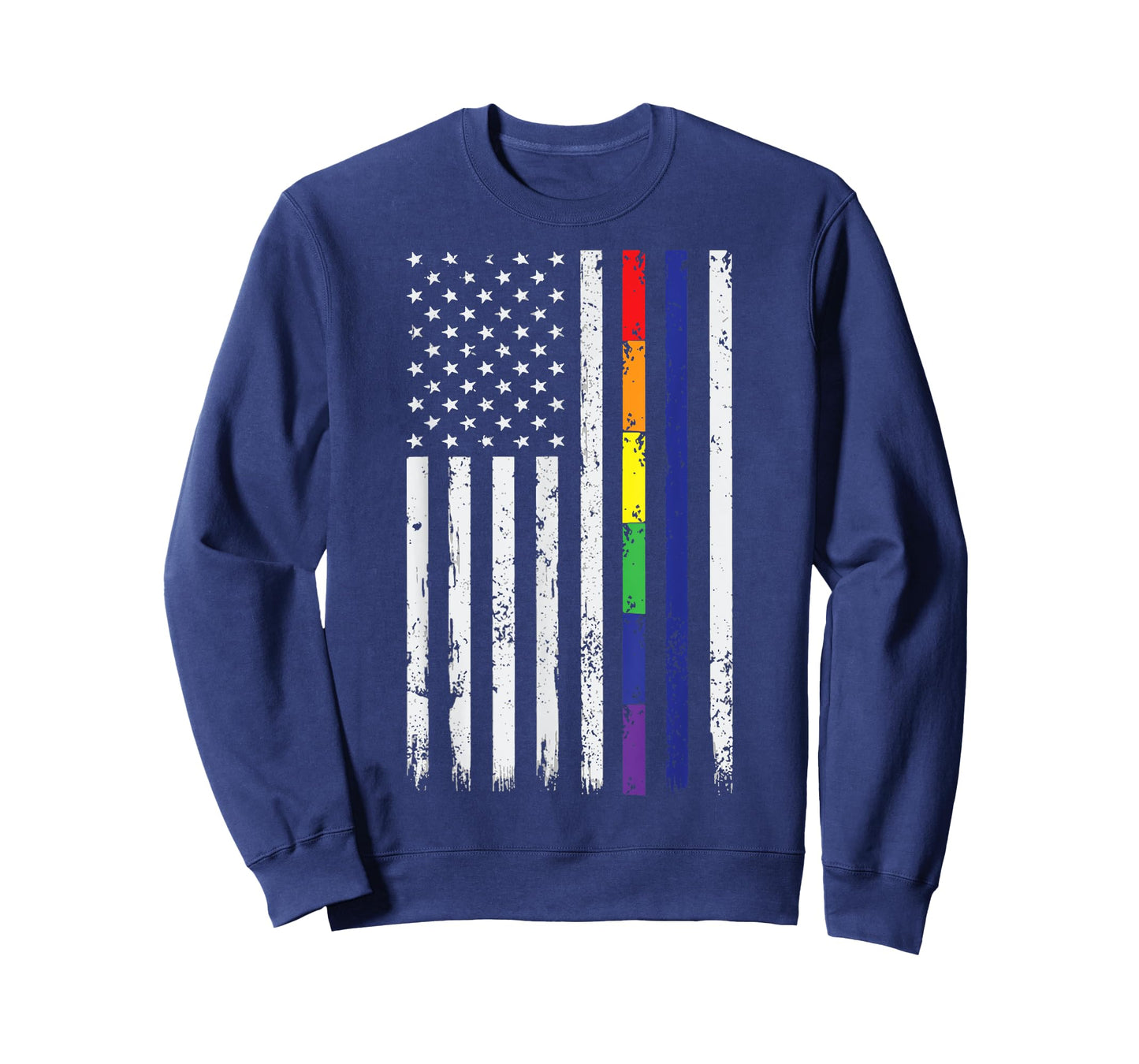Police Support LGBT Gay Pride Thin Blue Line Rainbow Flag T-Shirt