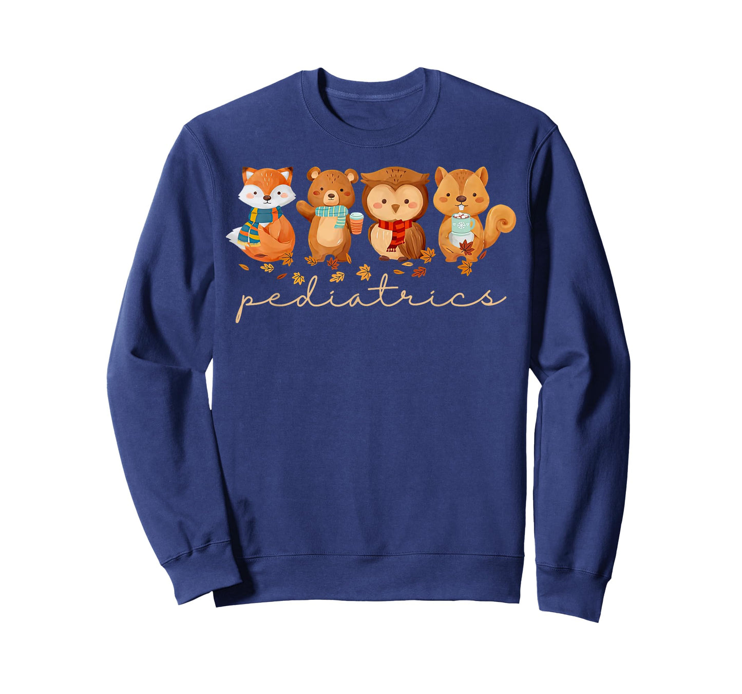 Cute Animals Pediatric Nurse Leaves Fall Thanksgiving PEDS T-Shirt