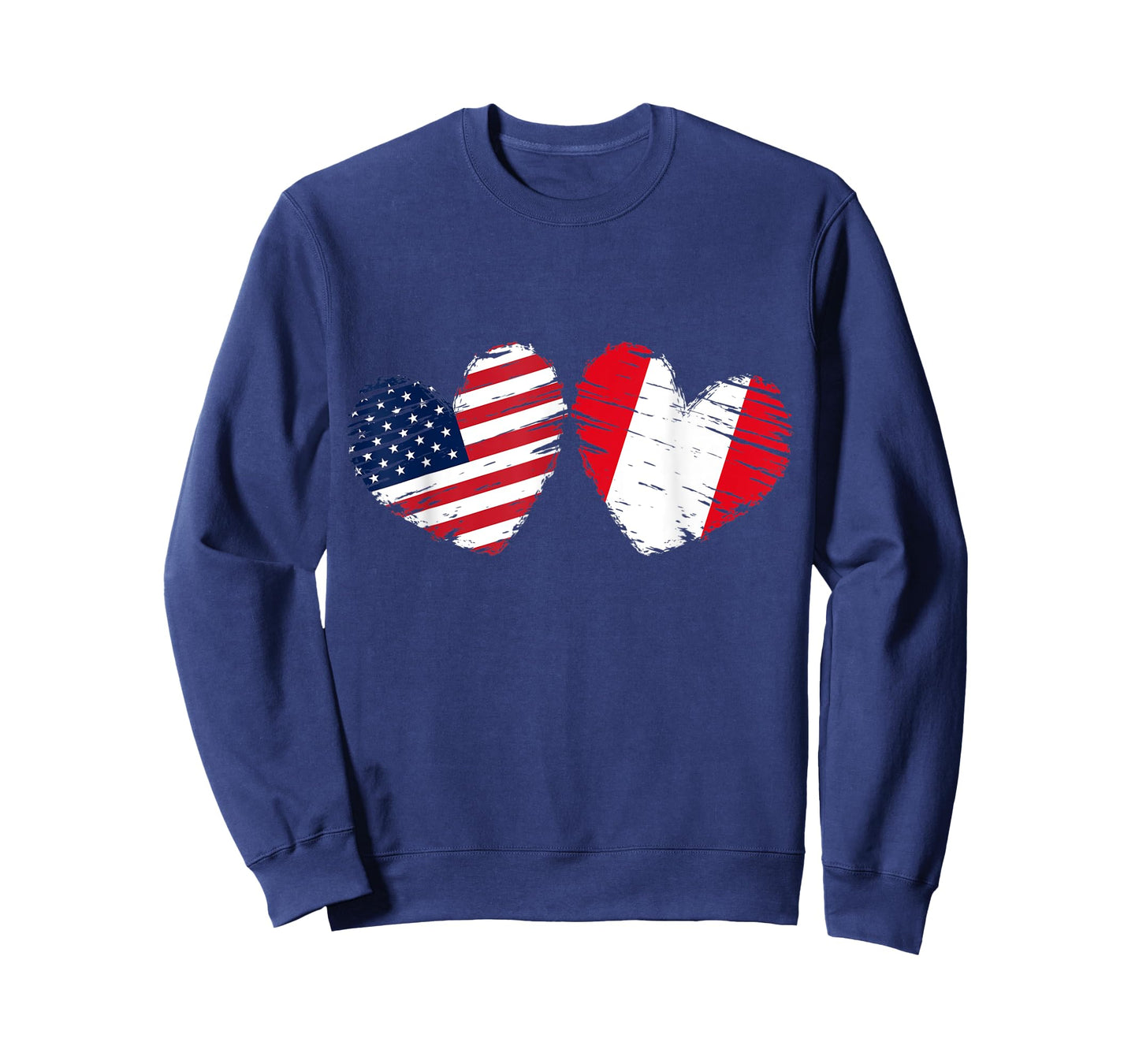 USA Peru Flag Heart Valentines Day Peruvian American T-Shirt