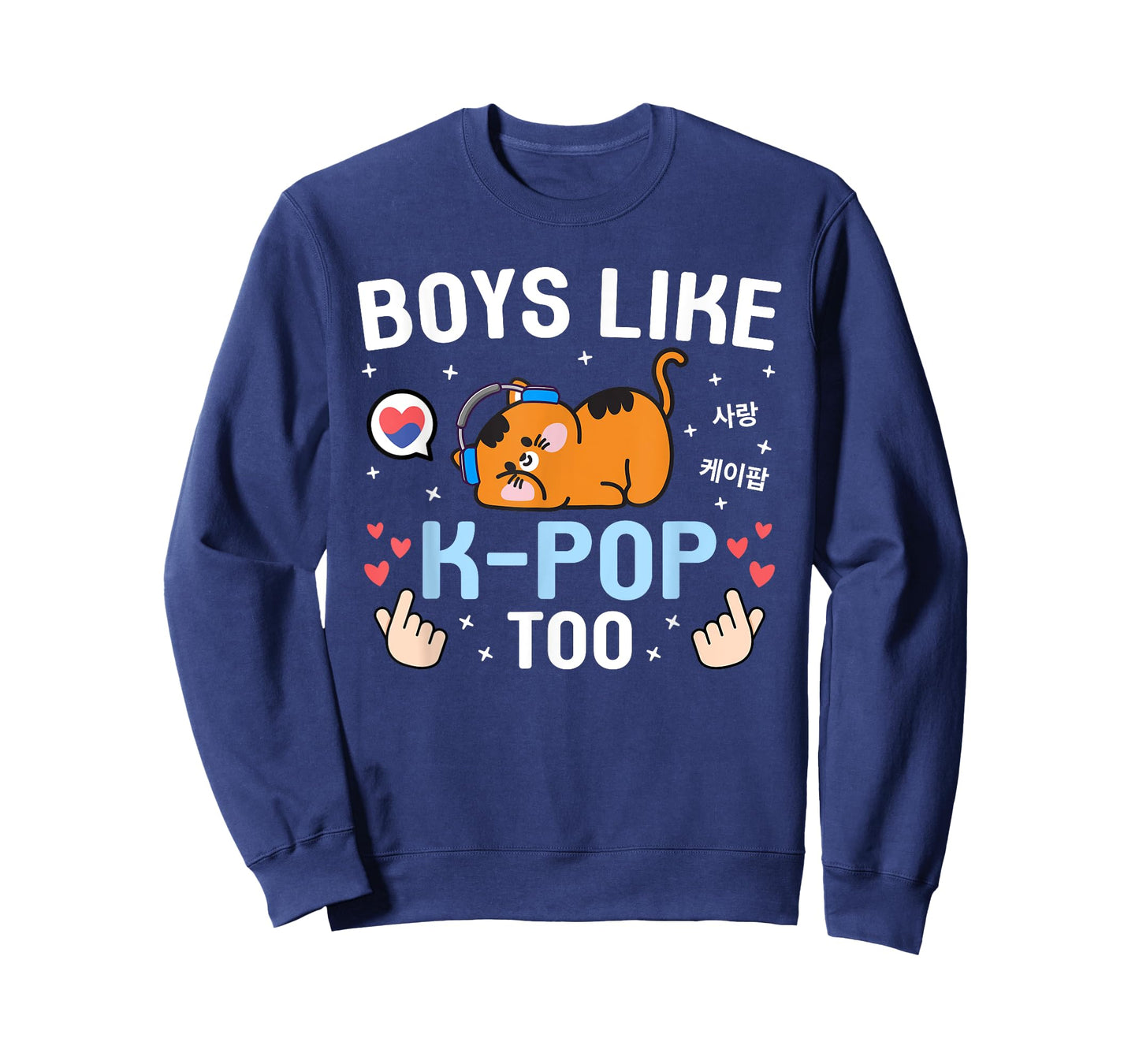 Boys Like K-Pop Too Cute Kawaii Cat Korean Music Kids K-Pop T-Shirt