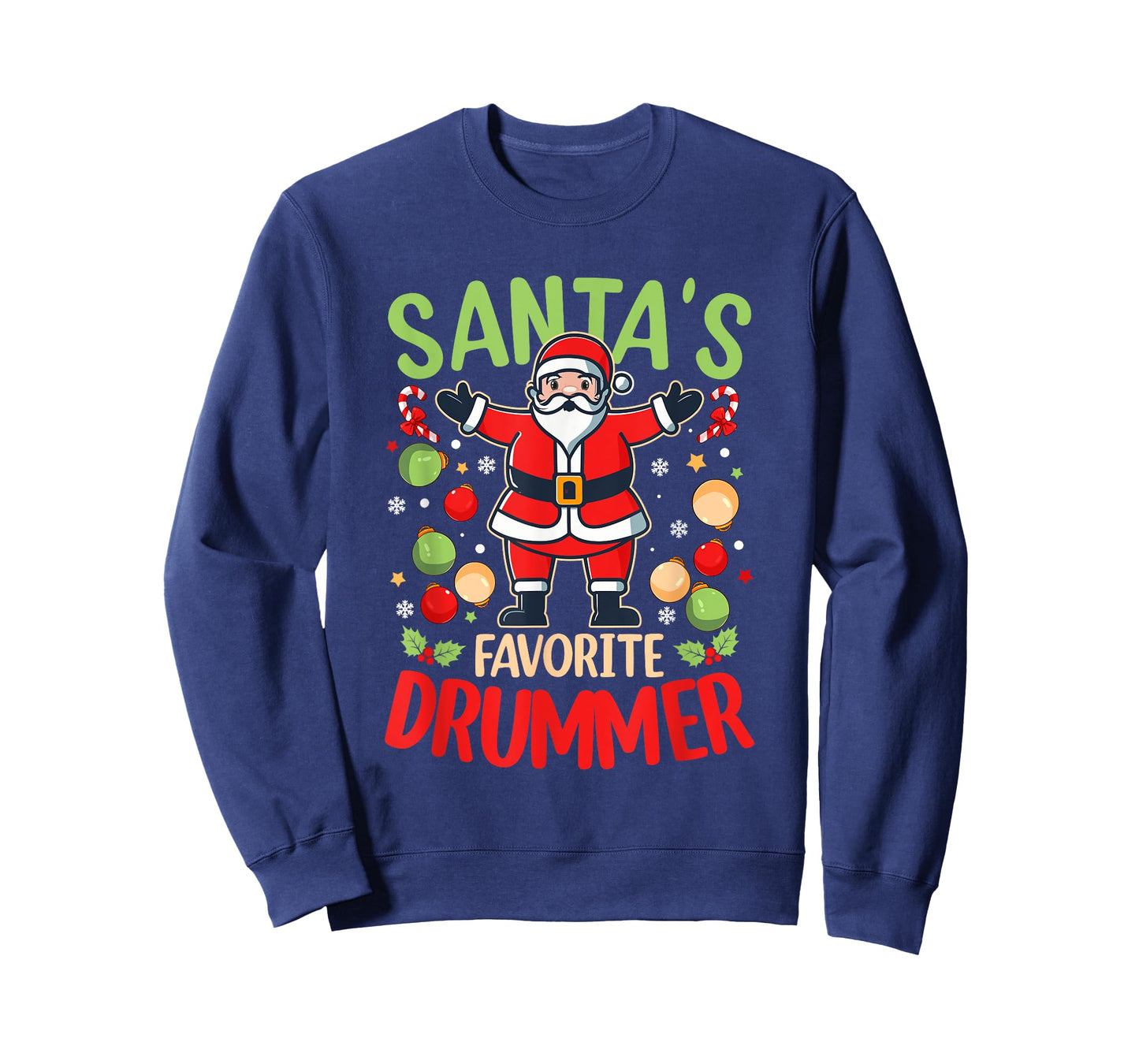 Santa's Favorite Drummer Christmas Party Pajama Xmas T-Shirt