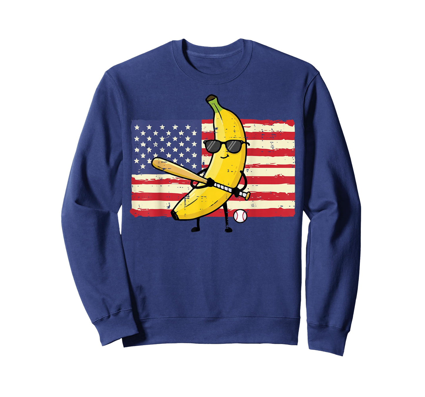Banana US Flag Funny Fruit Patriotic Men Boys Kids T-Shirt