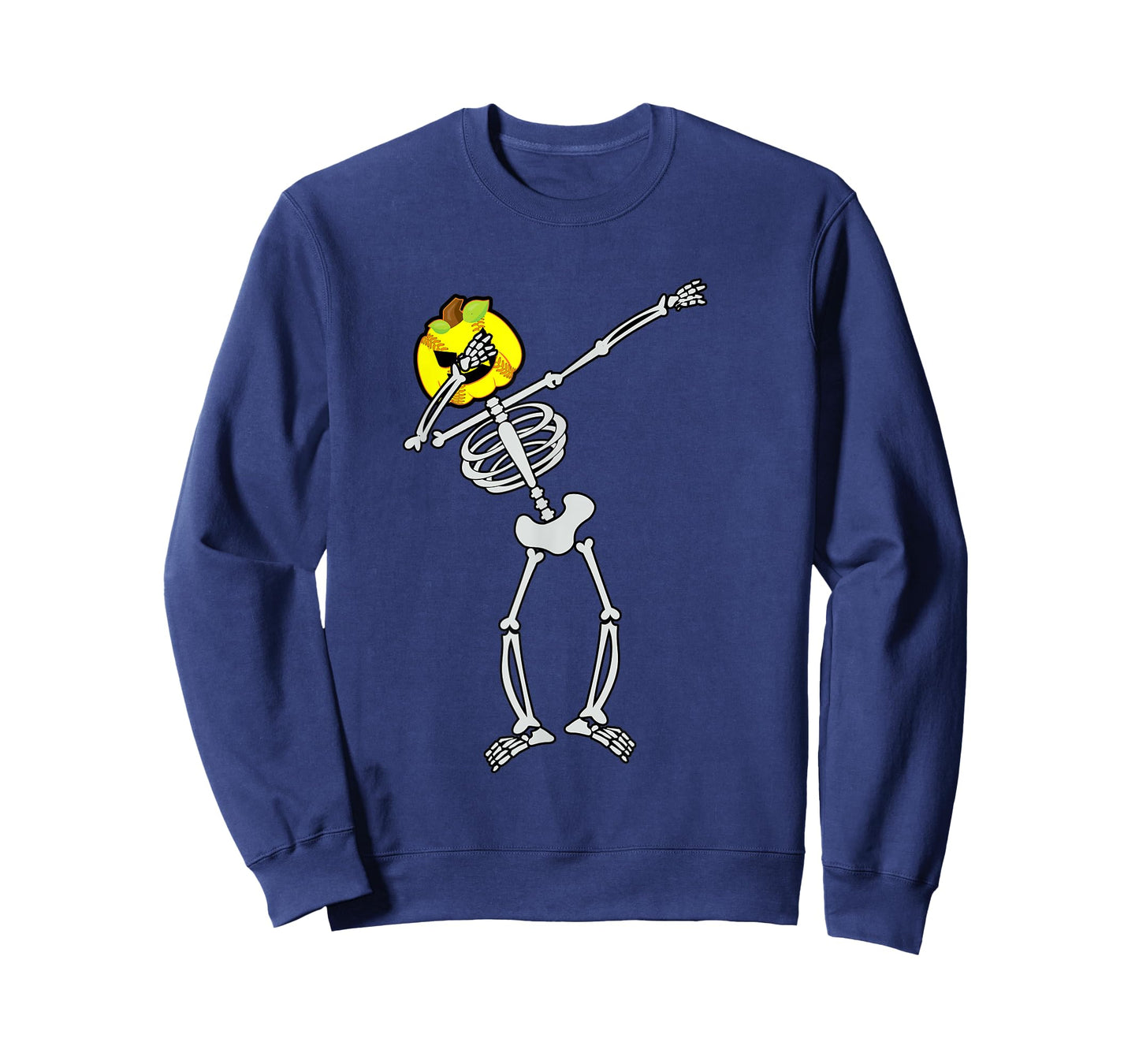 Softball Halloween Skeleton Dabbing Pumpkin T-Shirt