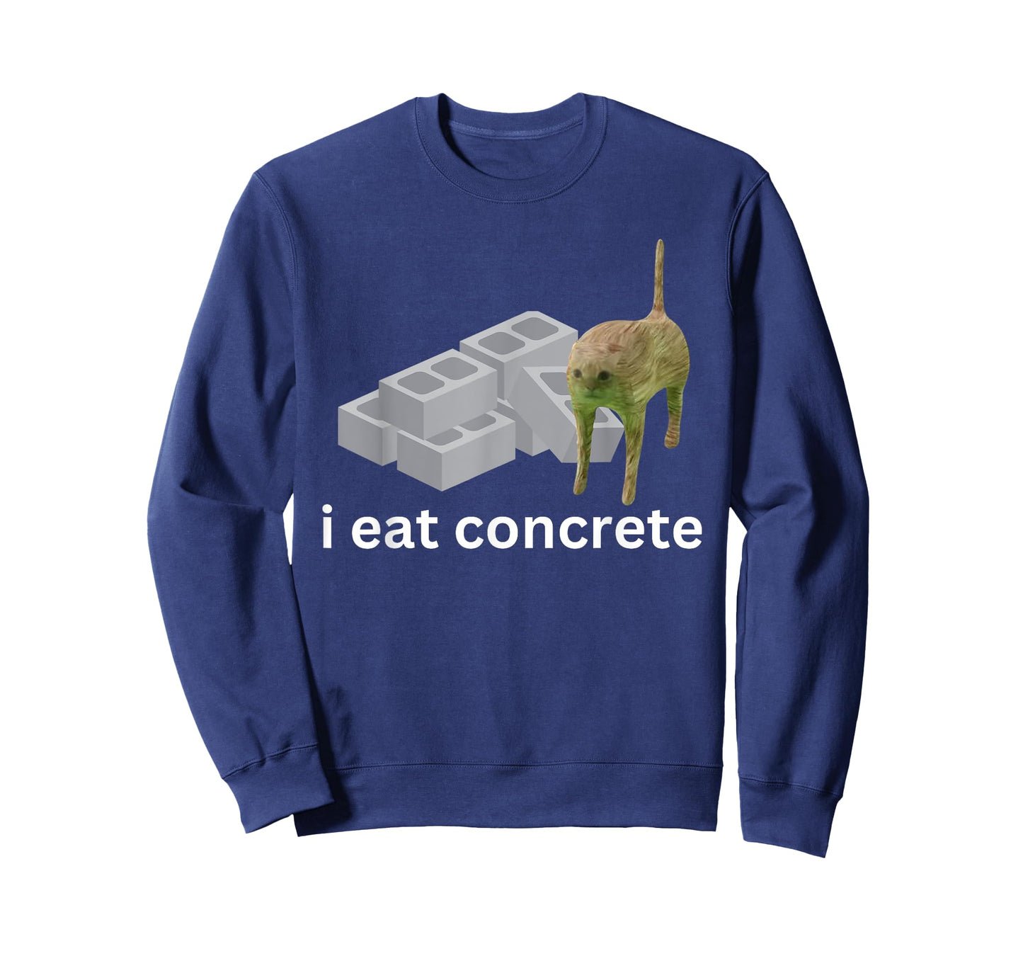 I Eat Concrete Funny Cursed Cat Meme Men Women T-Shirt