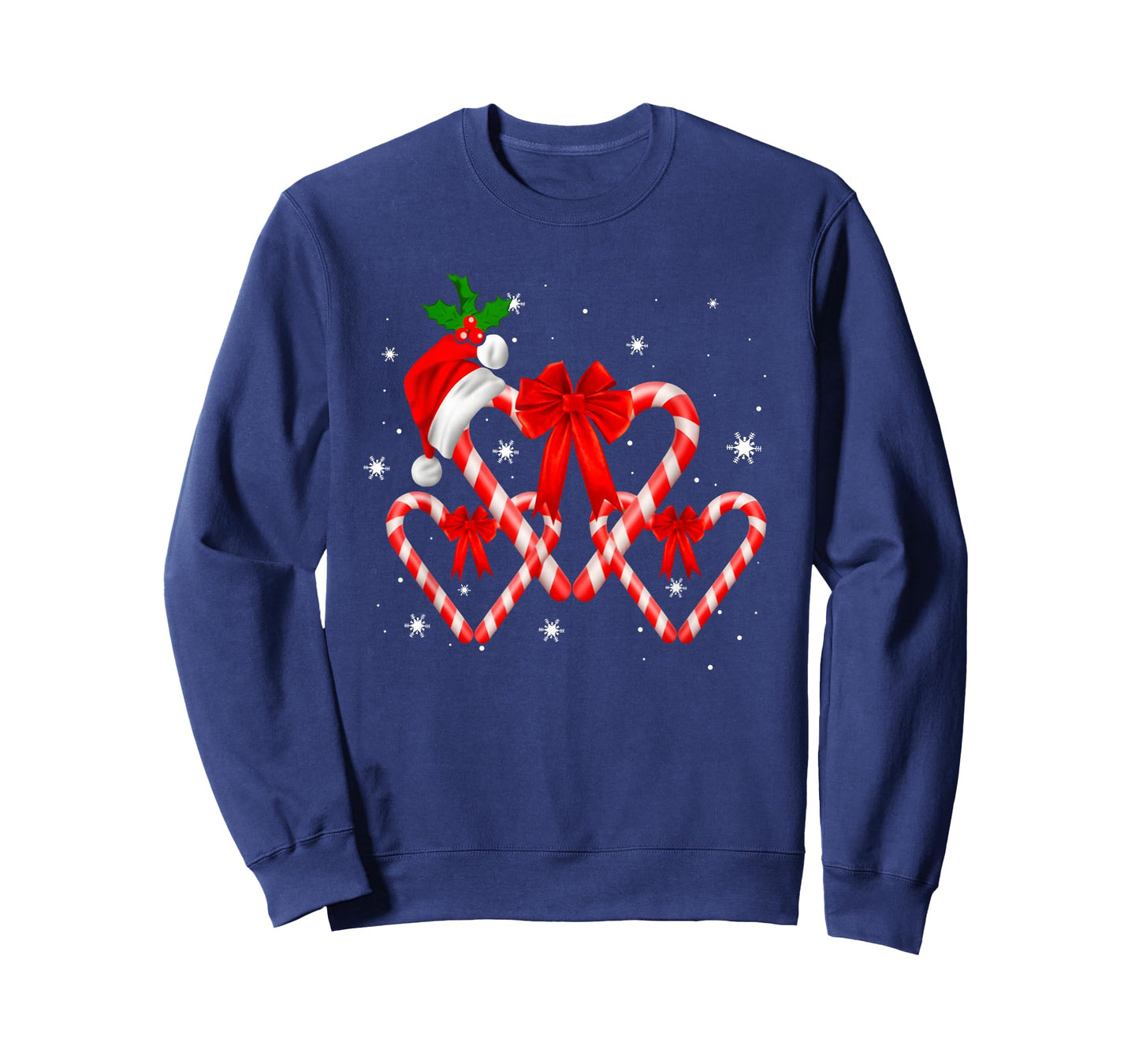 Red and White Candy Cane Santa Christmas Funny Xmas Lights T-Shirt
