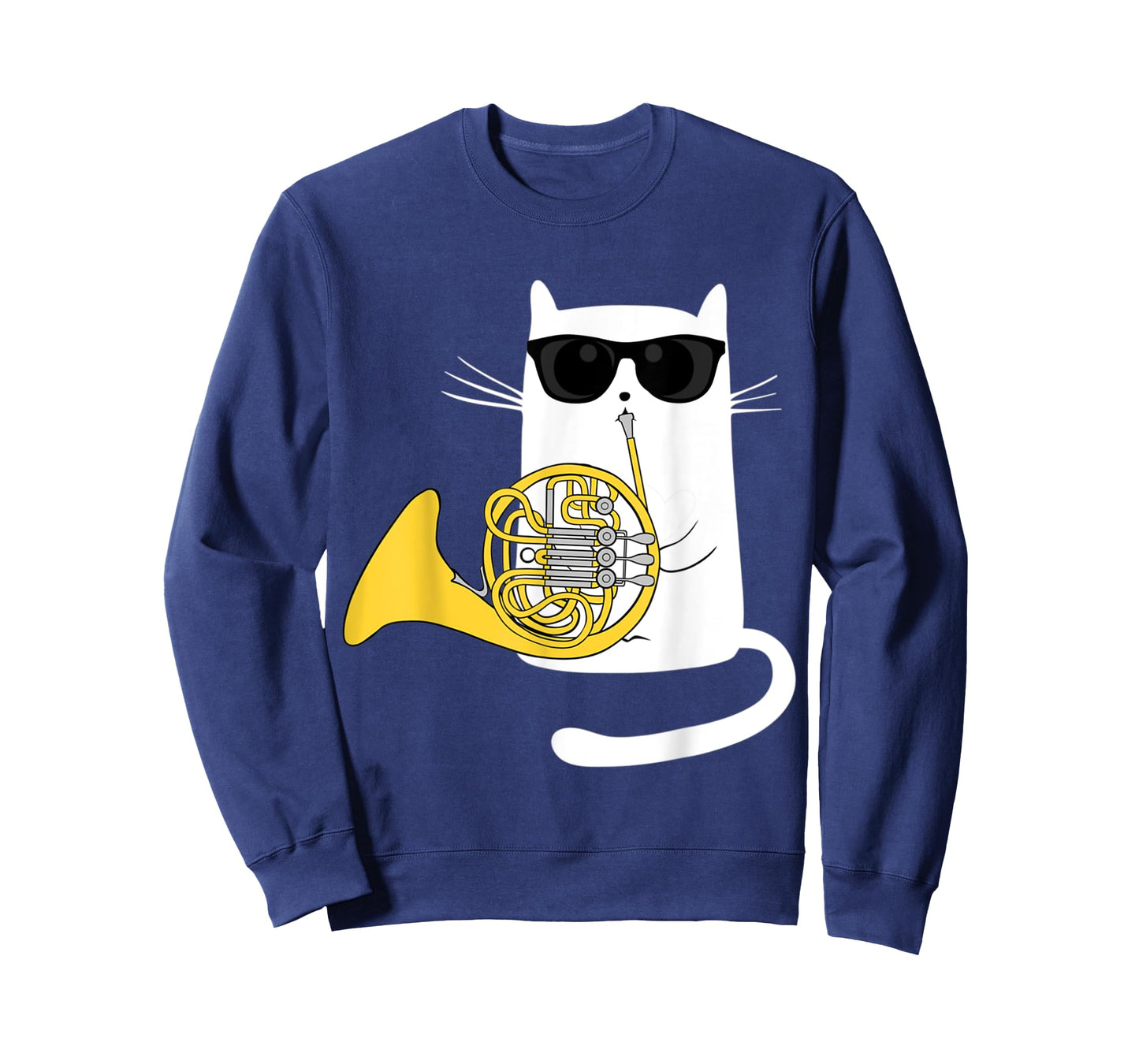 Jazz Cat Playing French Horn - Cool Smooth T-Shirt